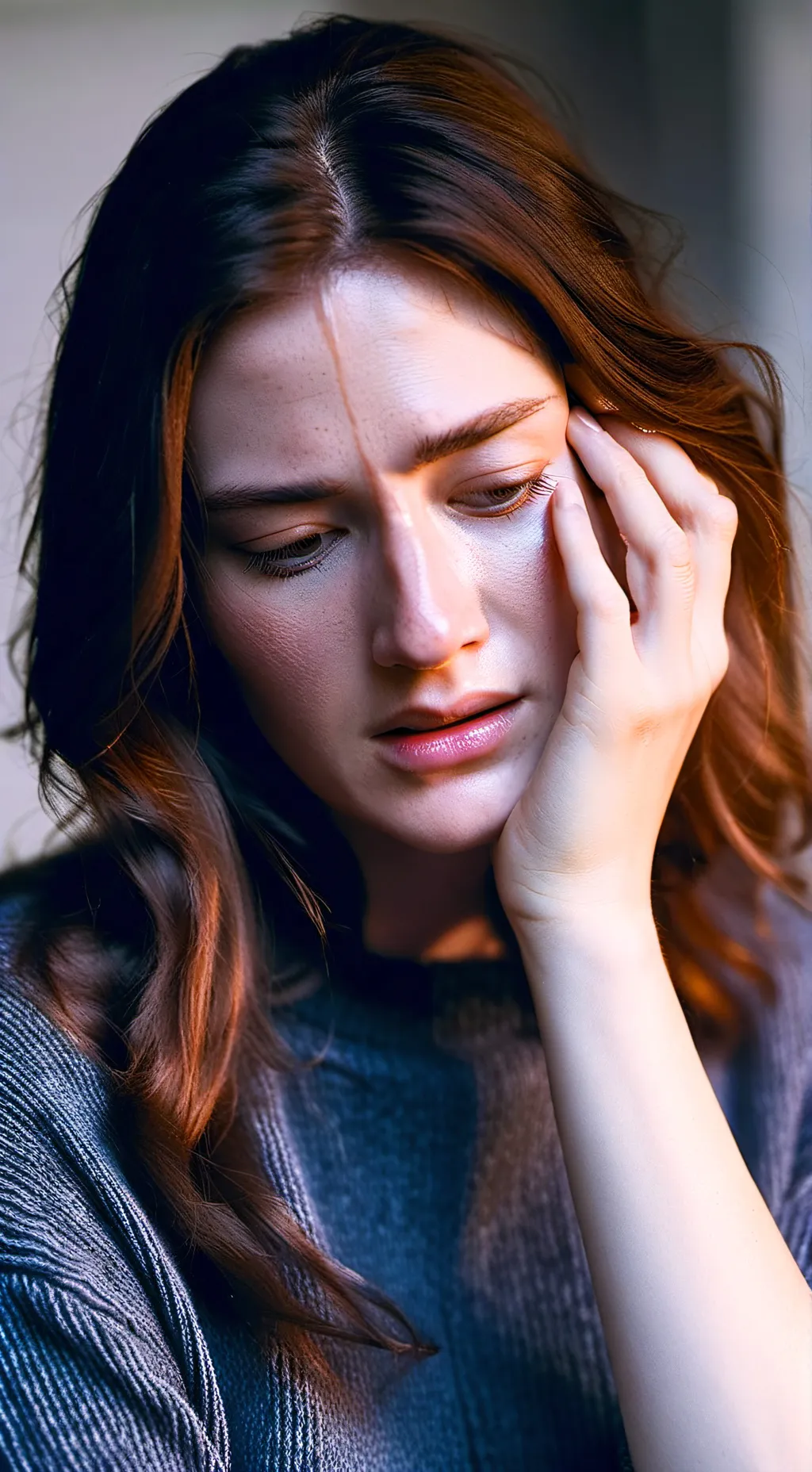 ai character: cryingGirl Kpop background