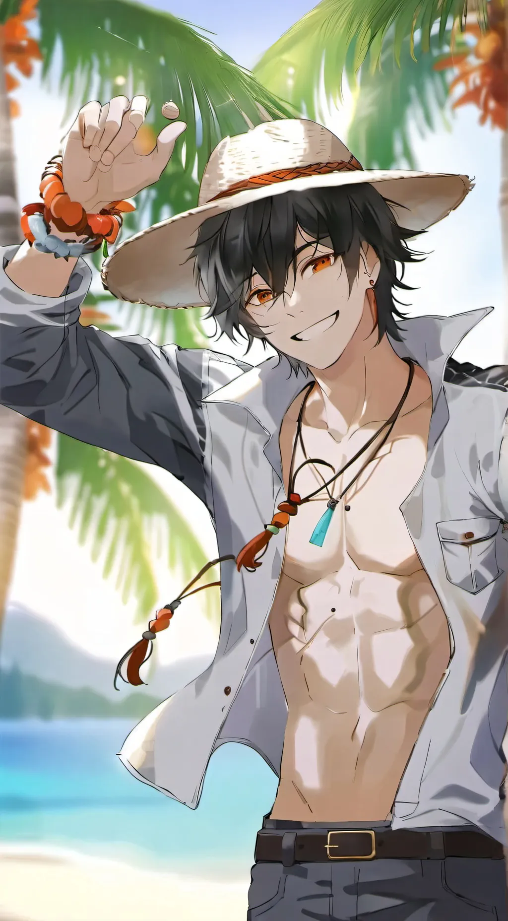 ai character: Straw Hat Luffy background