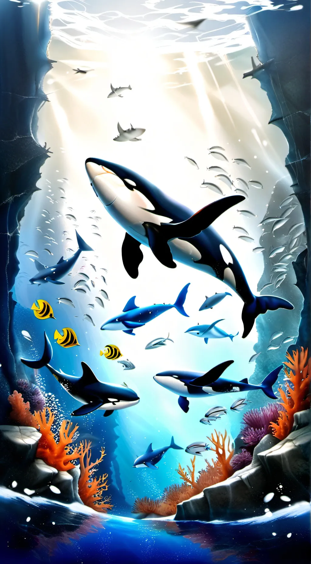 ai character: orca pod background