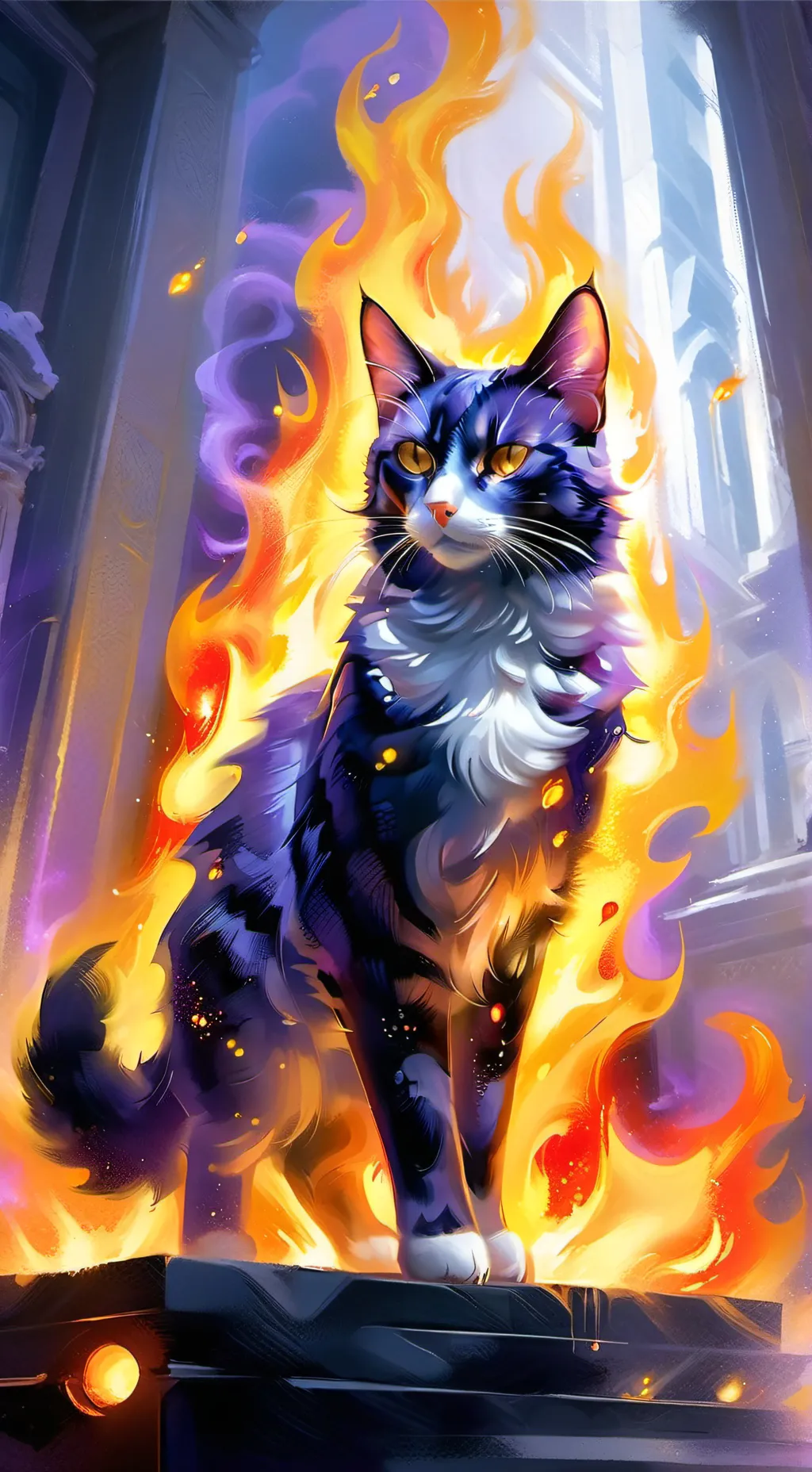 ai character: Blaze the cat background