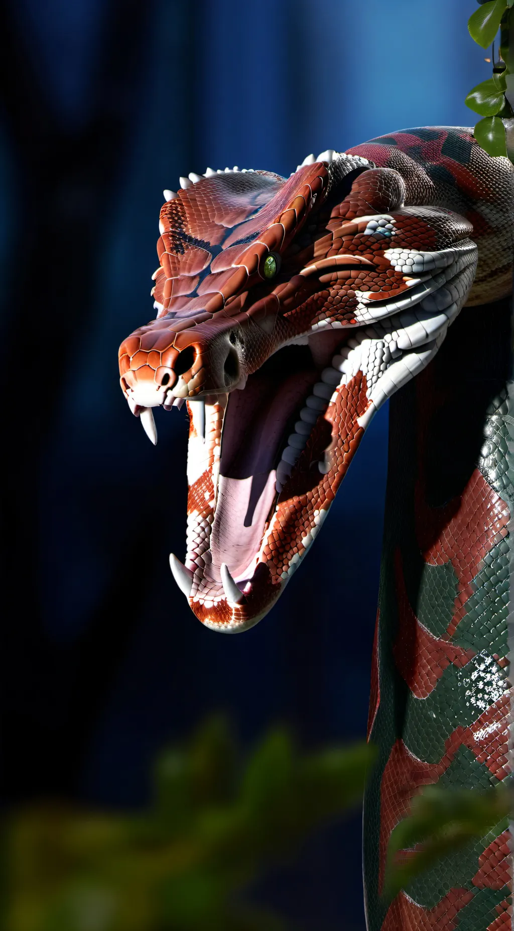 ai character: African rock pytho background