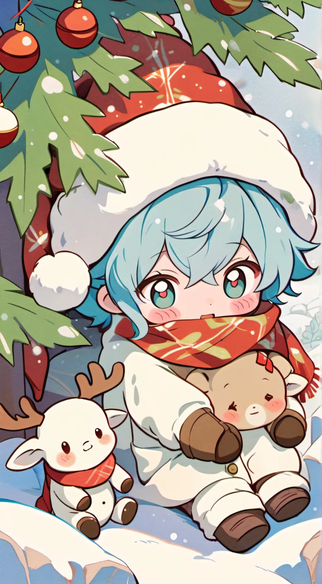 ai character: bebe en nieve background