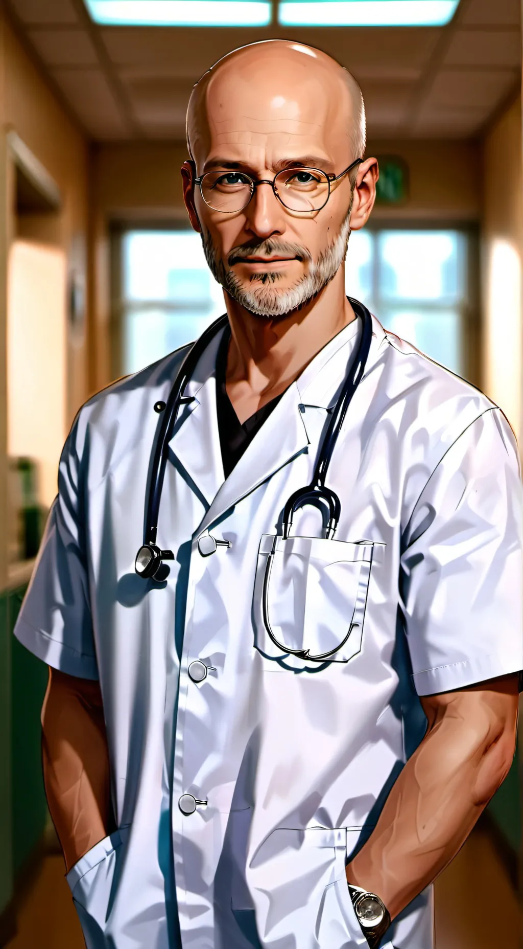 ai character: hospital background