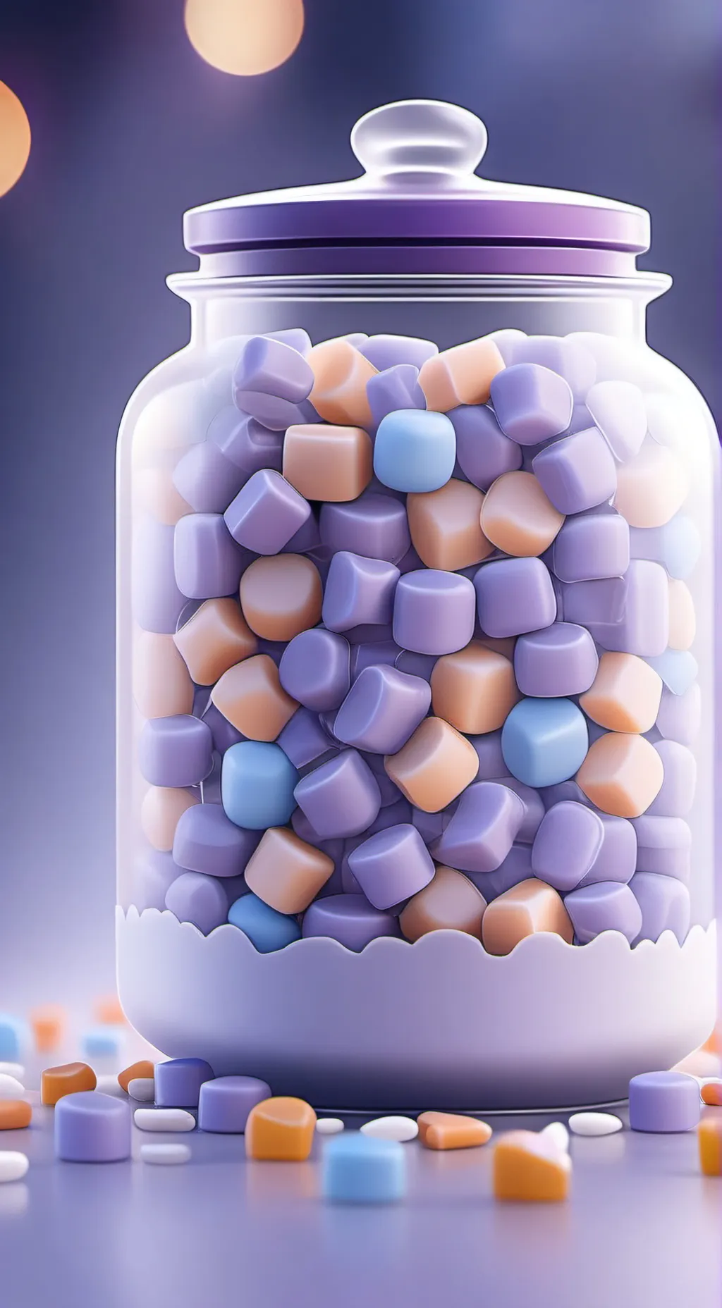 ai character: stomach ache candy background