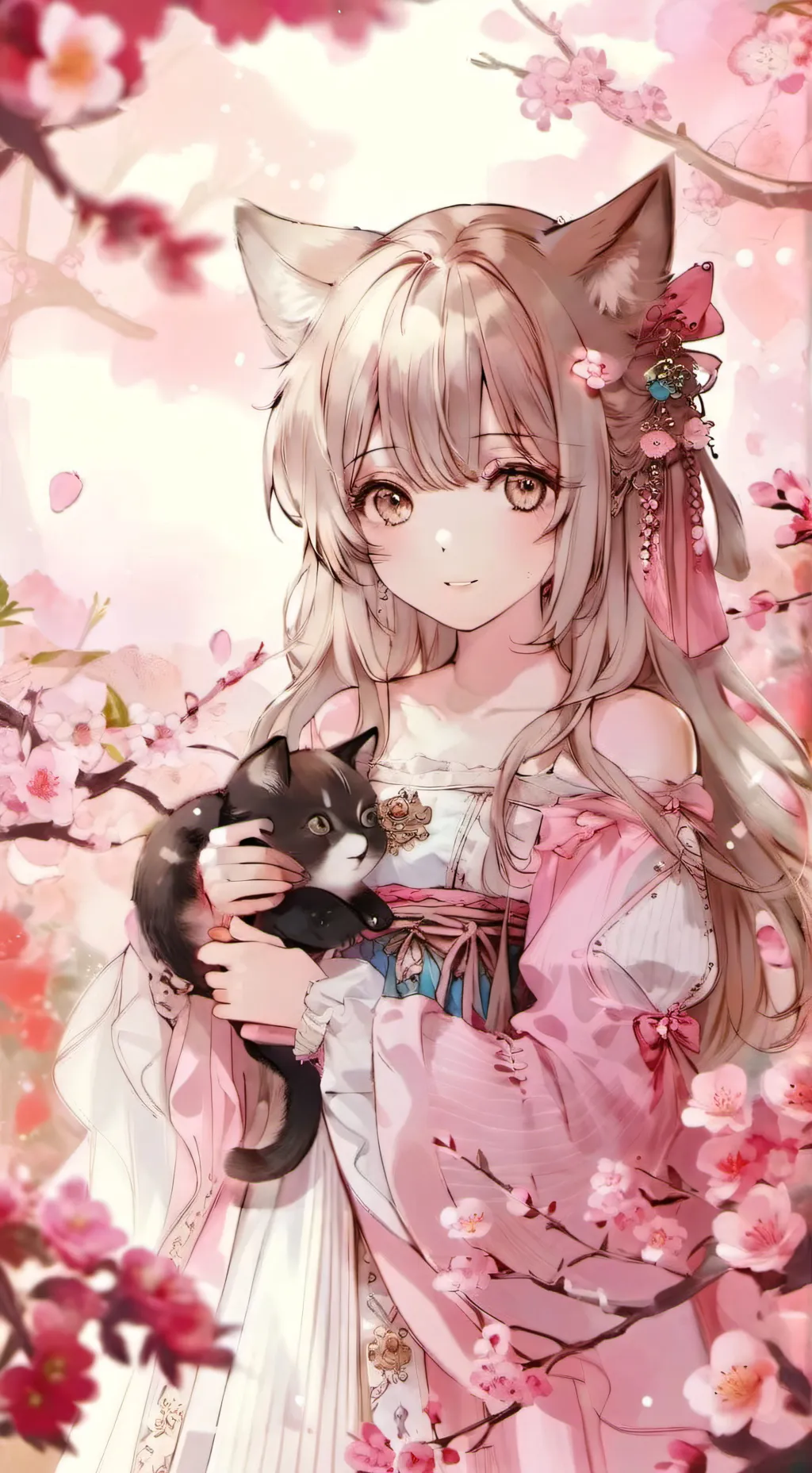 ai character: Luna(neko)  background