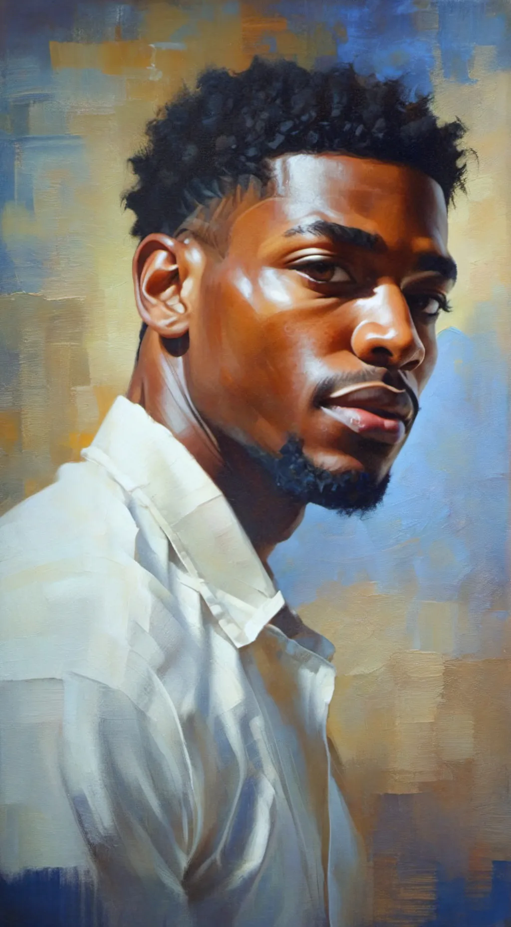 ai character: Black man  background