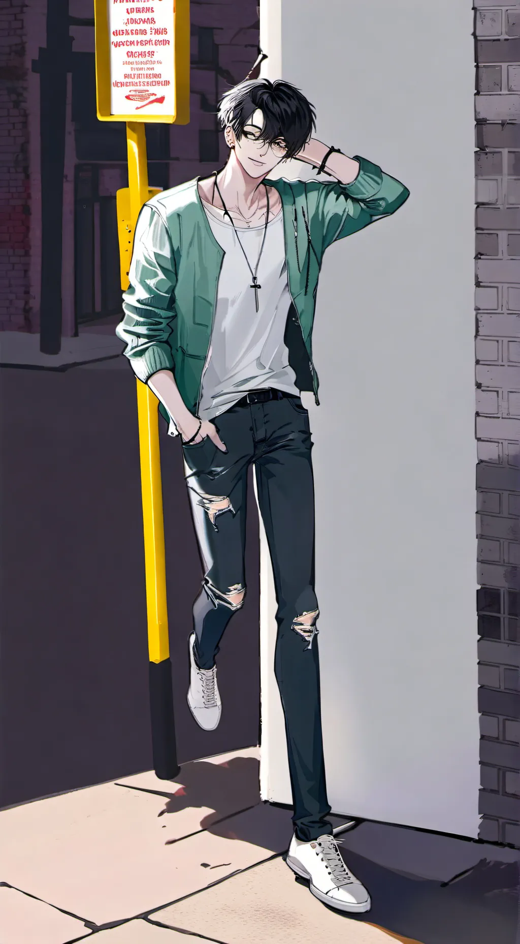 ai character: FEM BOY  background