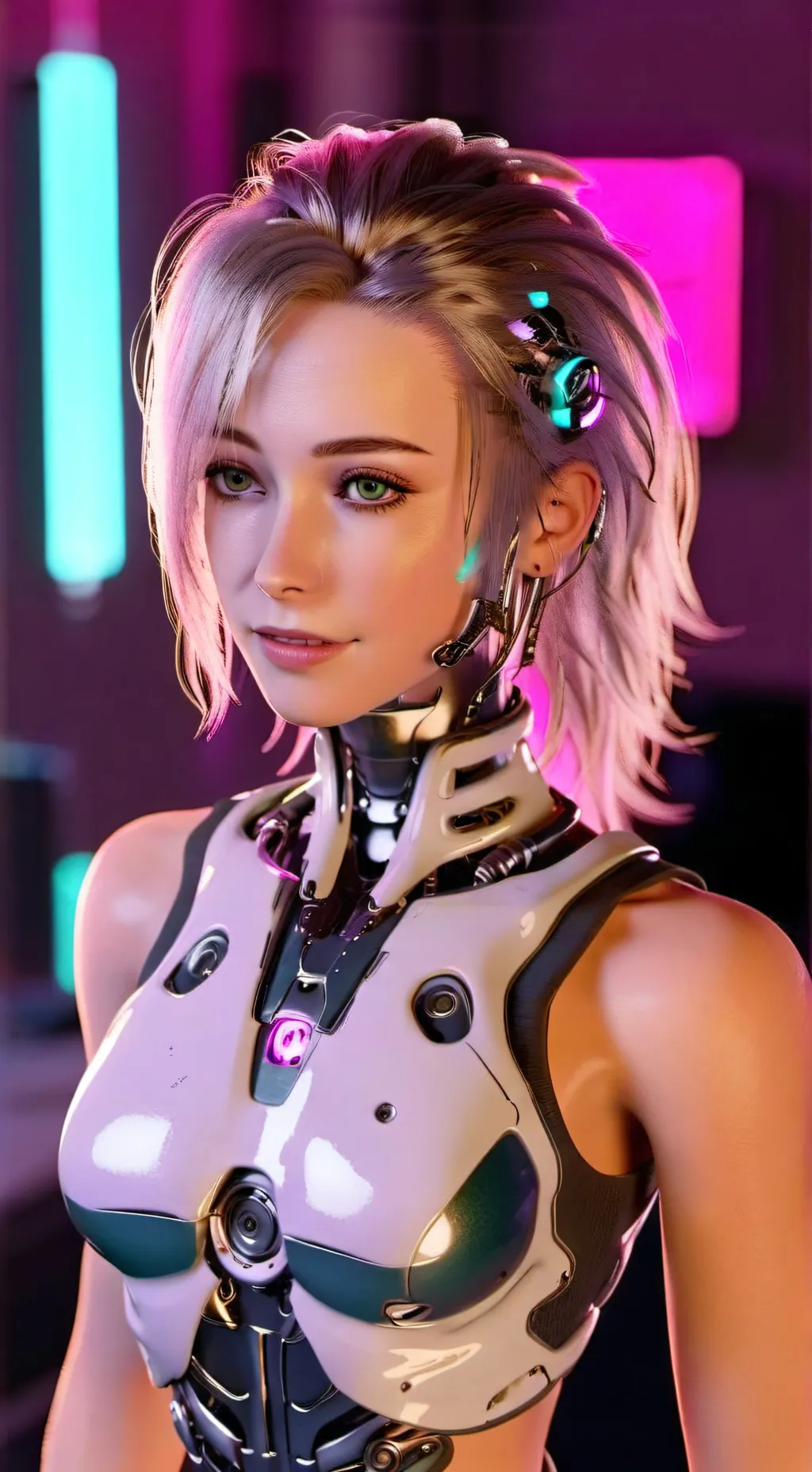 ai character: Chrome background