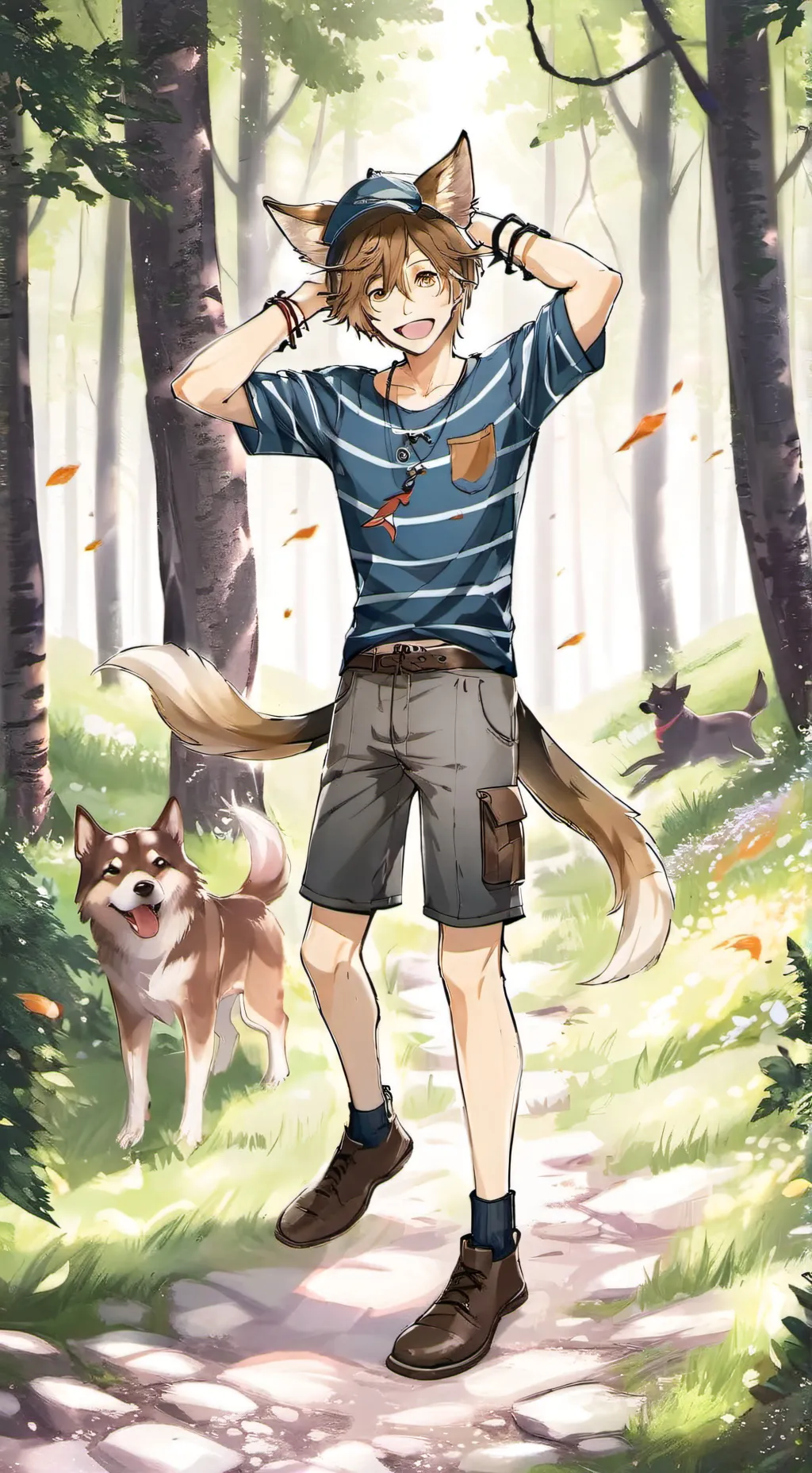 ai character: dog hybrid  background