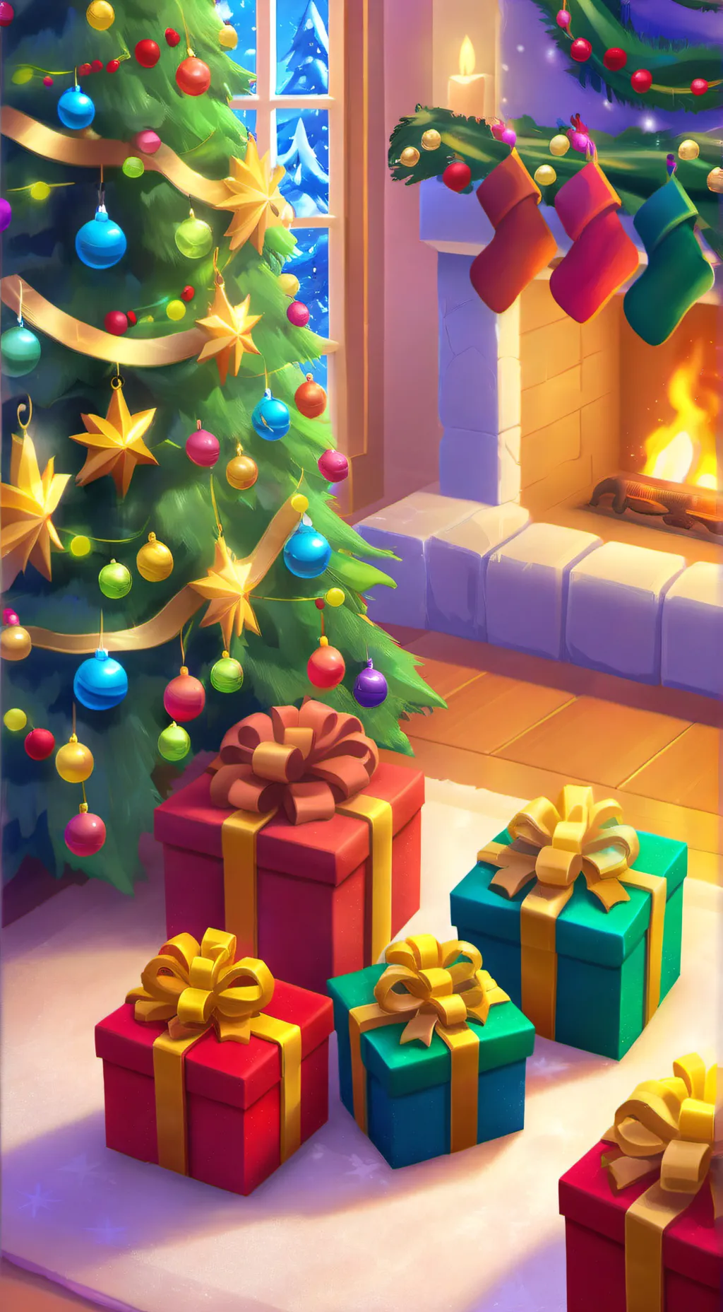 ai character: TSAMS Christmas! background