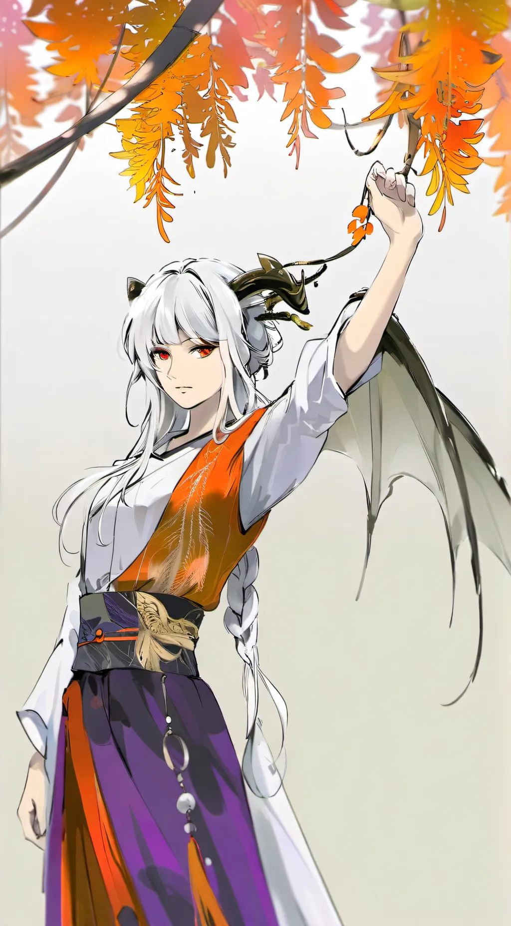 ai character: Albino dragon background