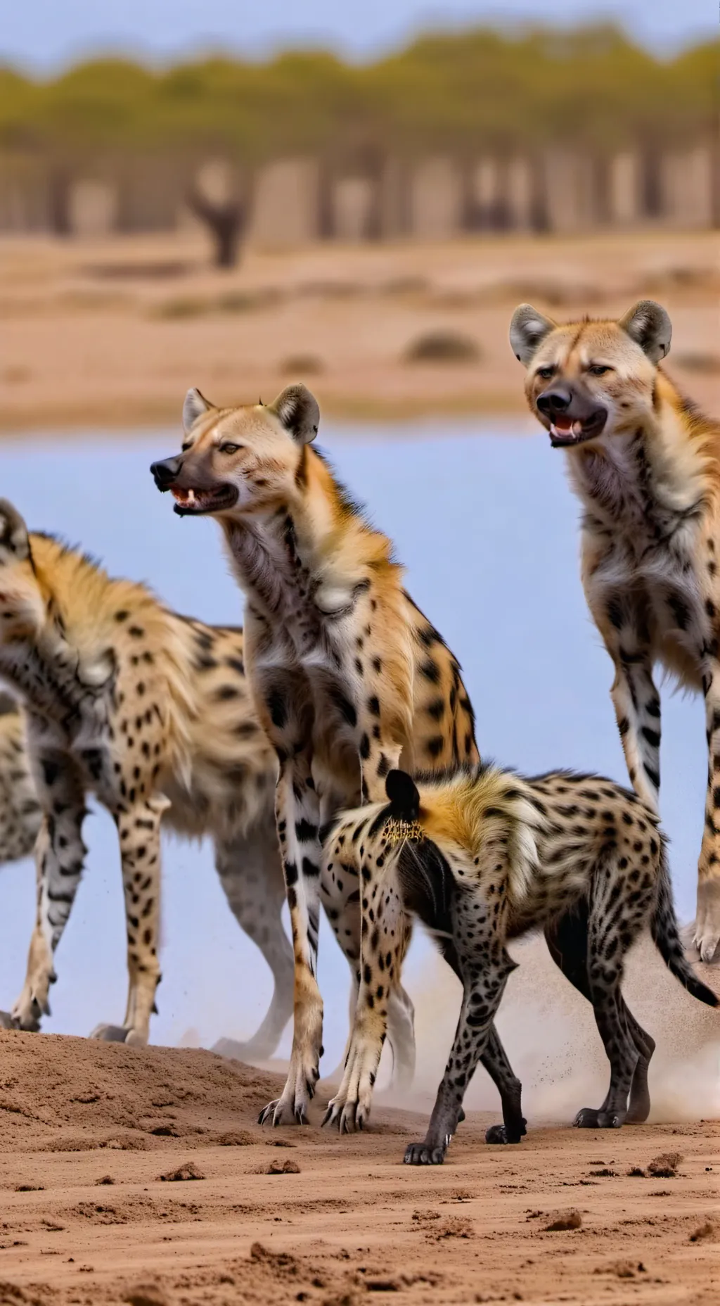 ai character: Hyena pack  background