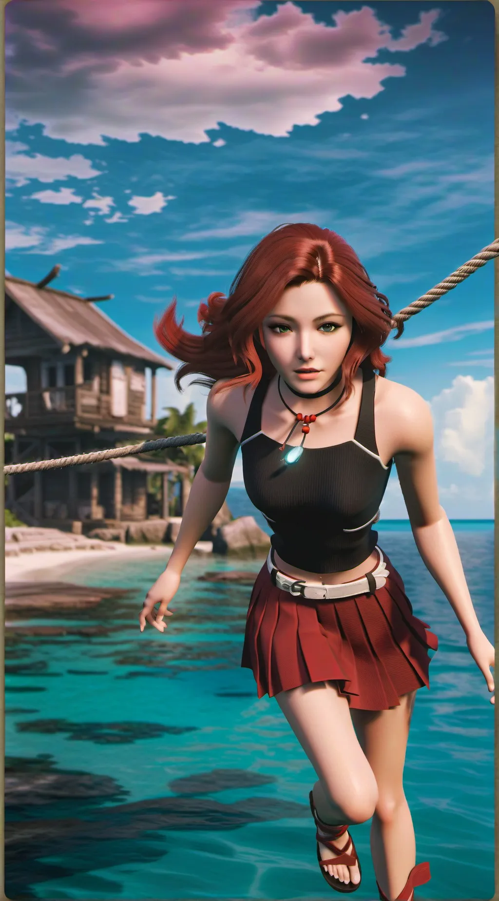 ai character: Judging Island background
