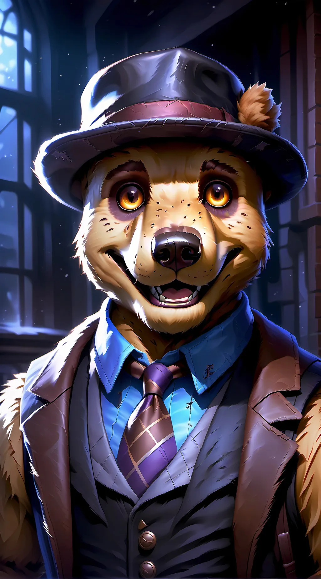 ai character: Freddy bear background