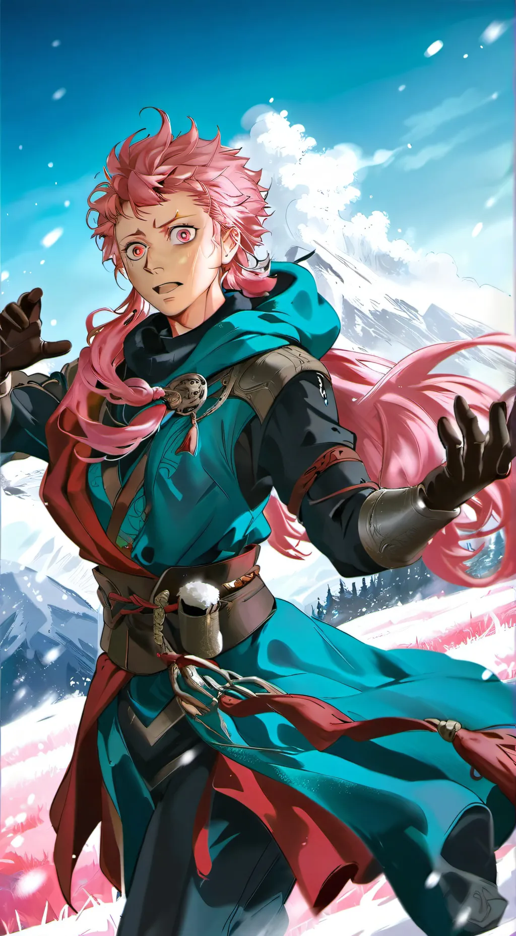 ai character: KNY+Itadori background