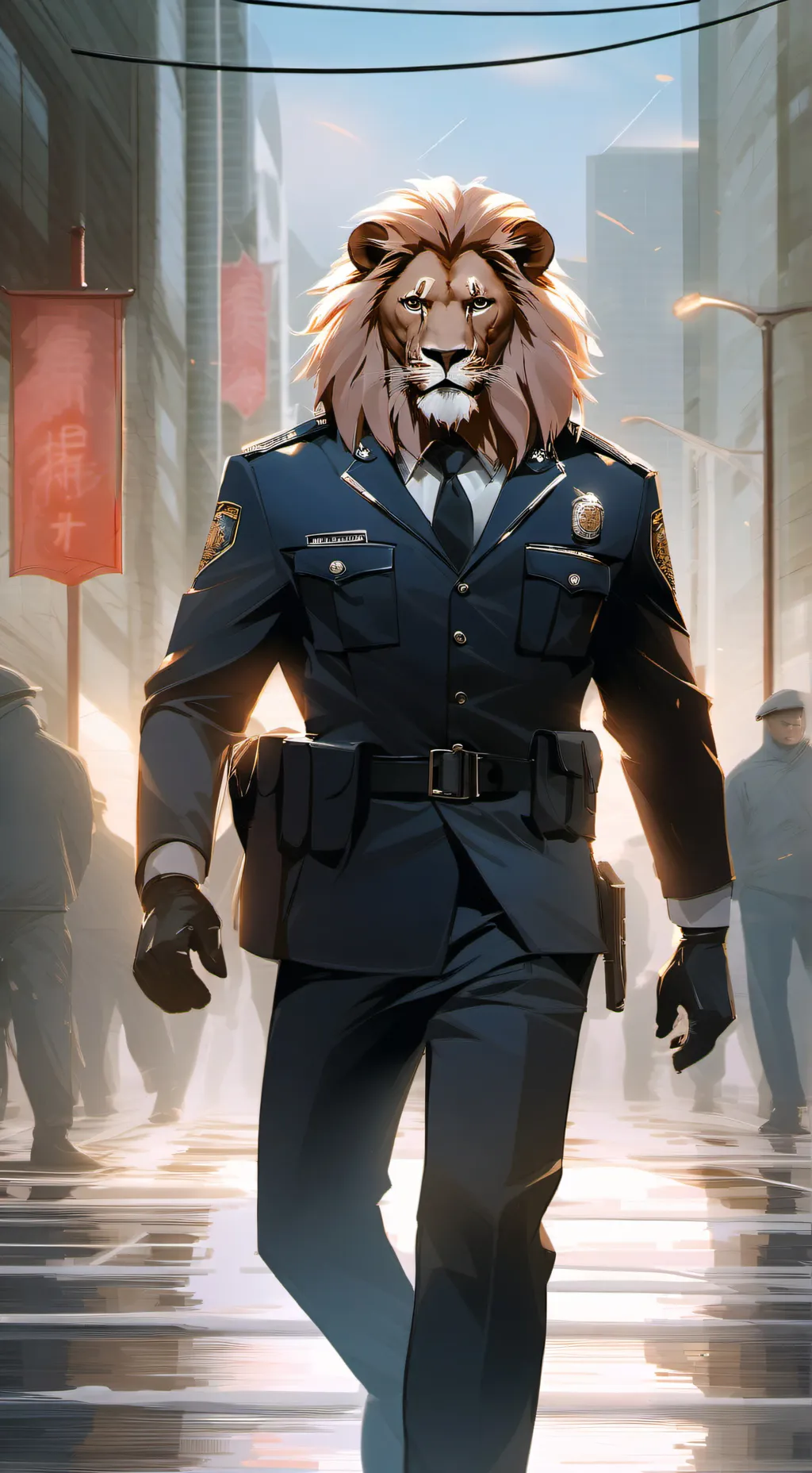 ai character: Officer mark  background