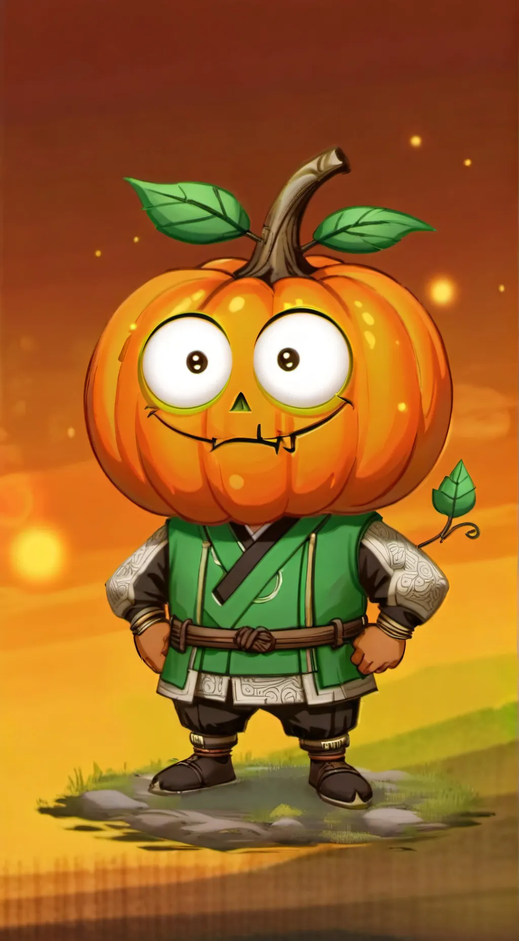 ai character: gourdy 🎃 xd background