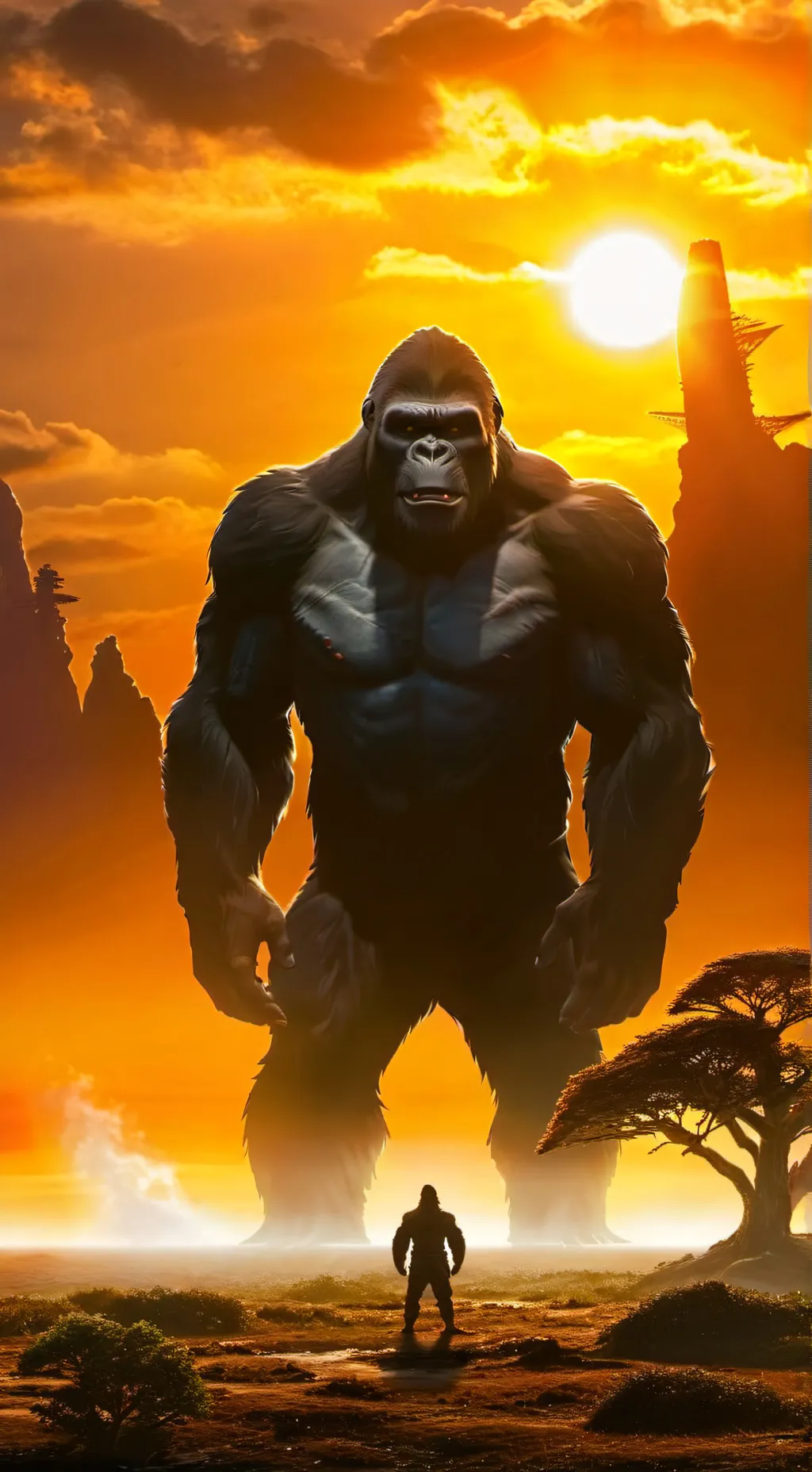 ai character: KONG SKULL ISLAND background