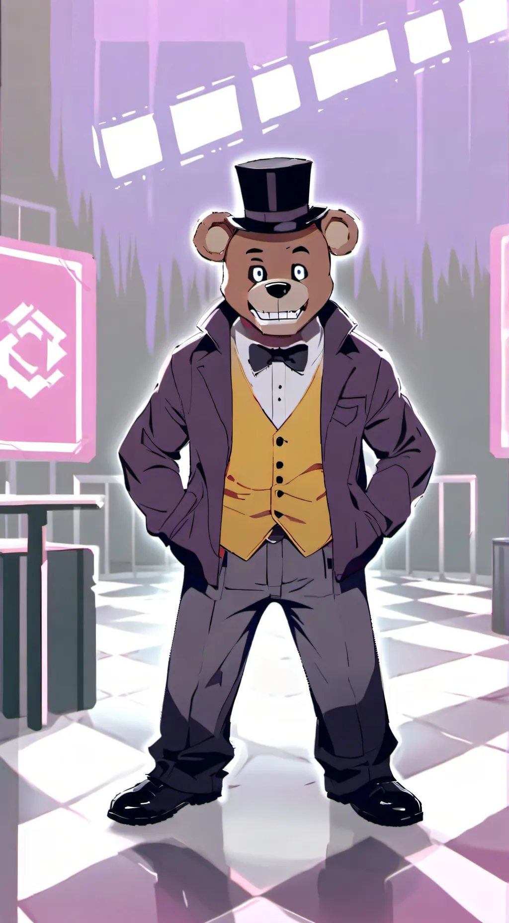 ai character: Fnaf 1 background