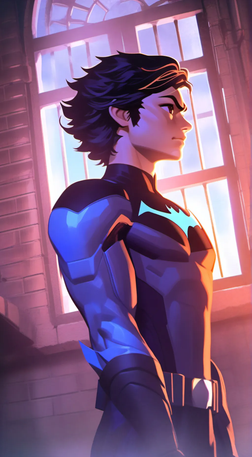 ai character: Nightwing in jail background