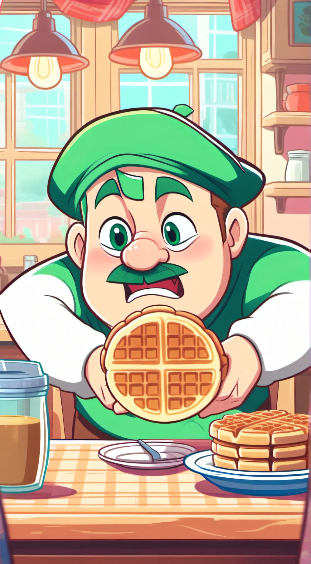 ai character: Bam and waffle ran background