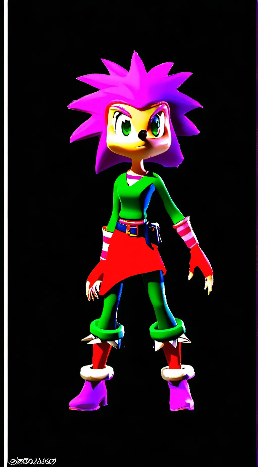 ai character: fat Sonic and amy background