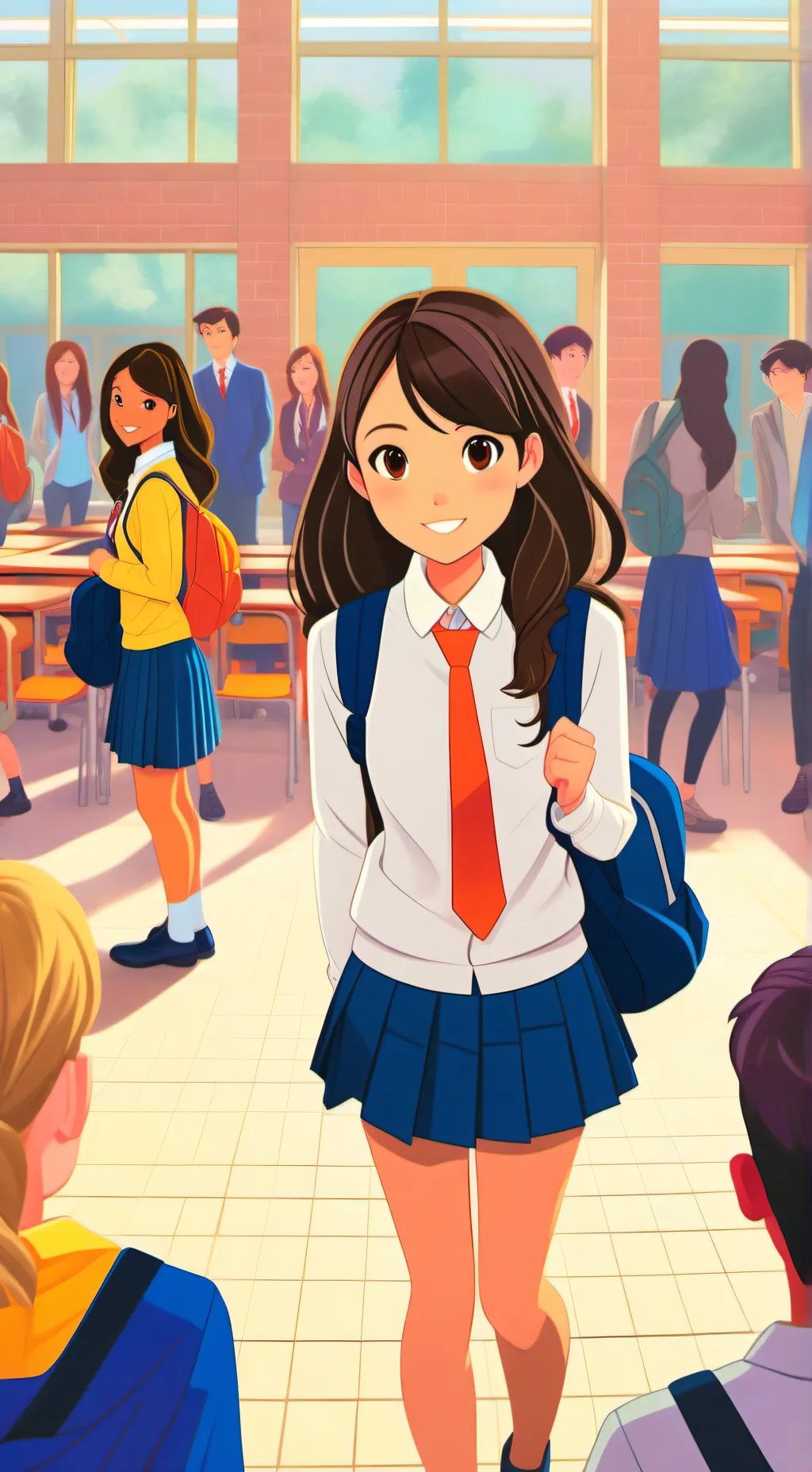 ai character: girls only school background