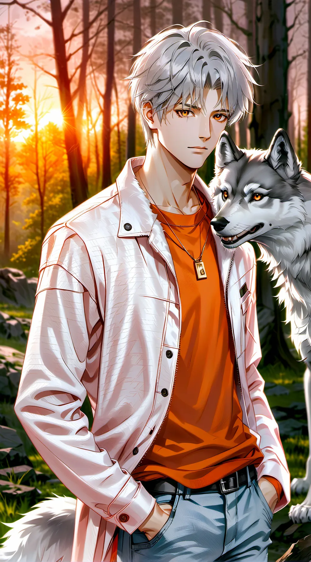 ai character: Silver background