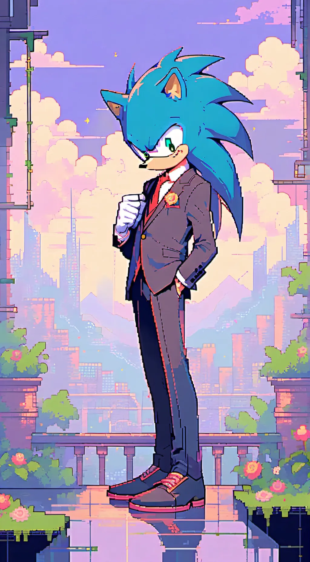 ai character: Sonic's wedding  background