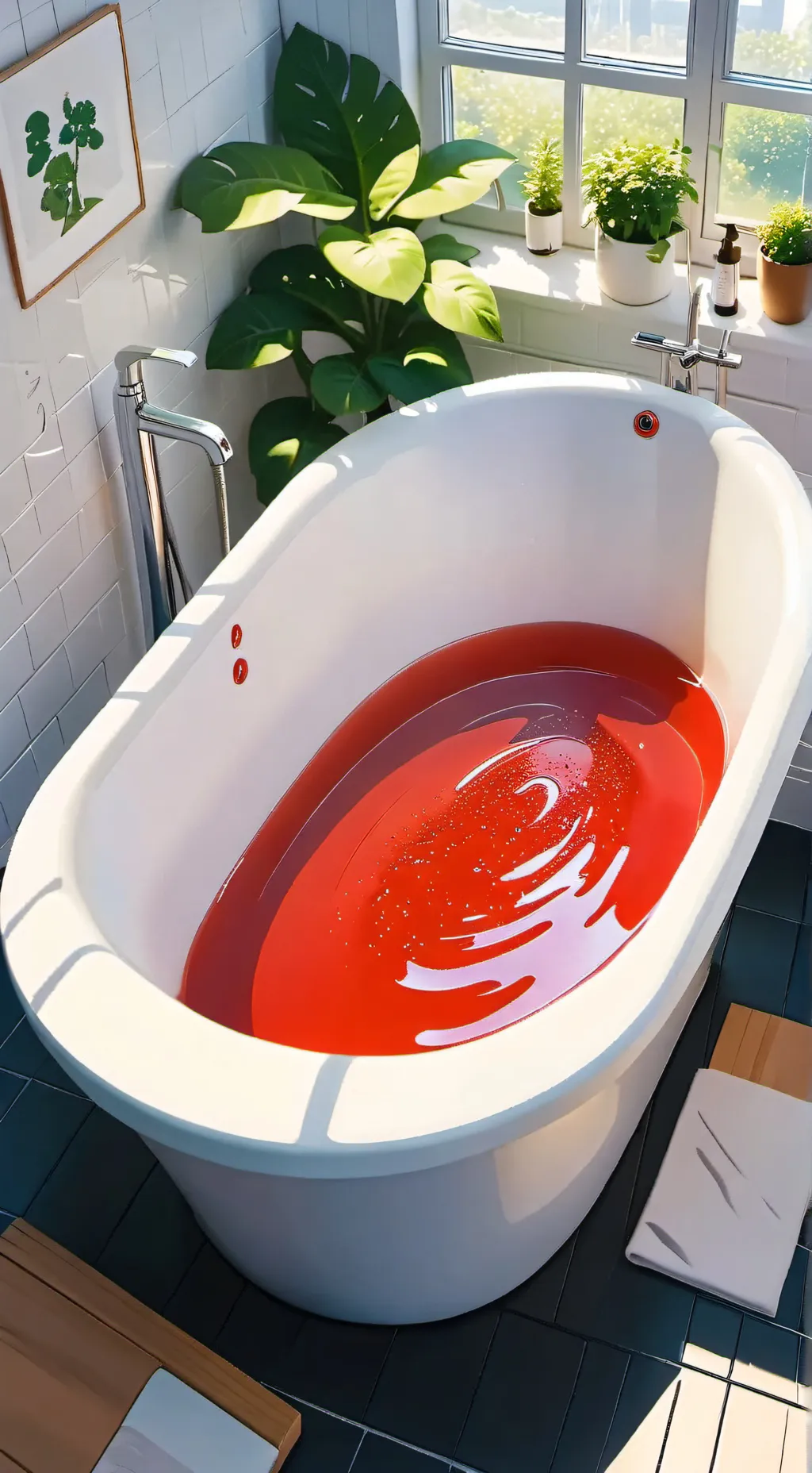 ai character: red slime background