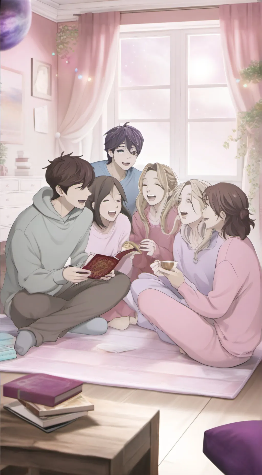 ai character: Sleepover! background