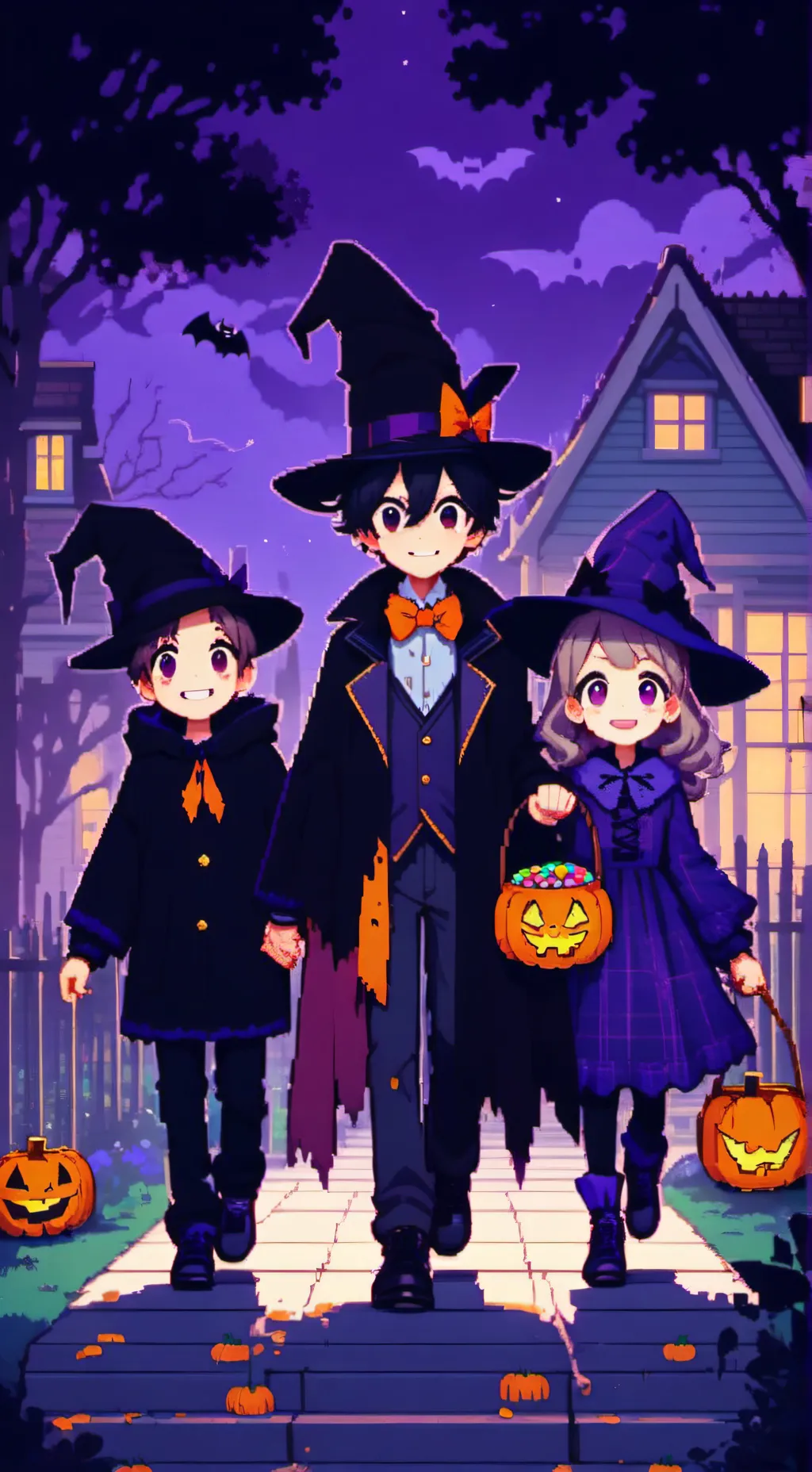 ai character: Forsaken Halloween background