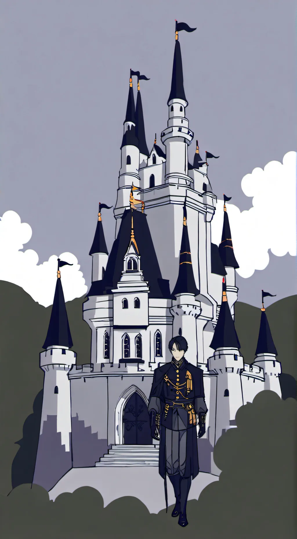 ai character: Dw Royal AU background