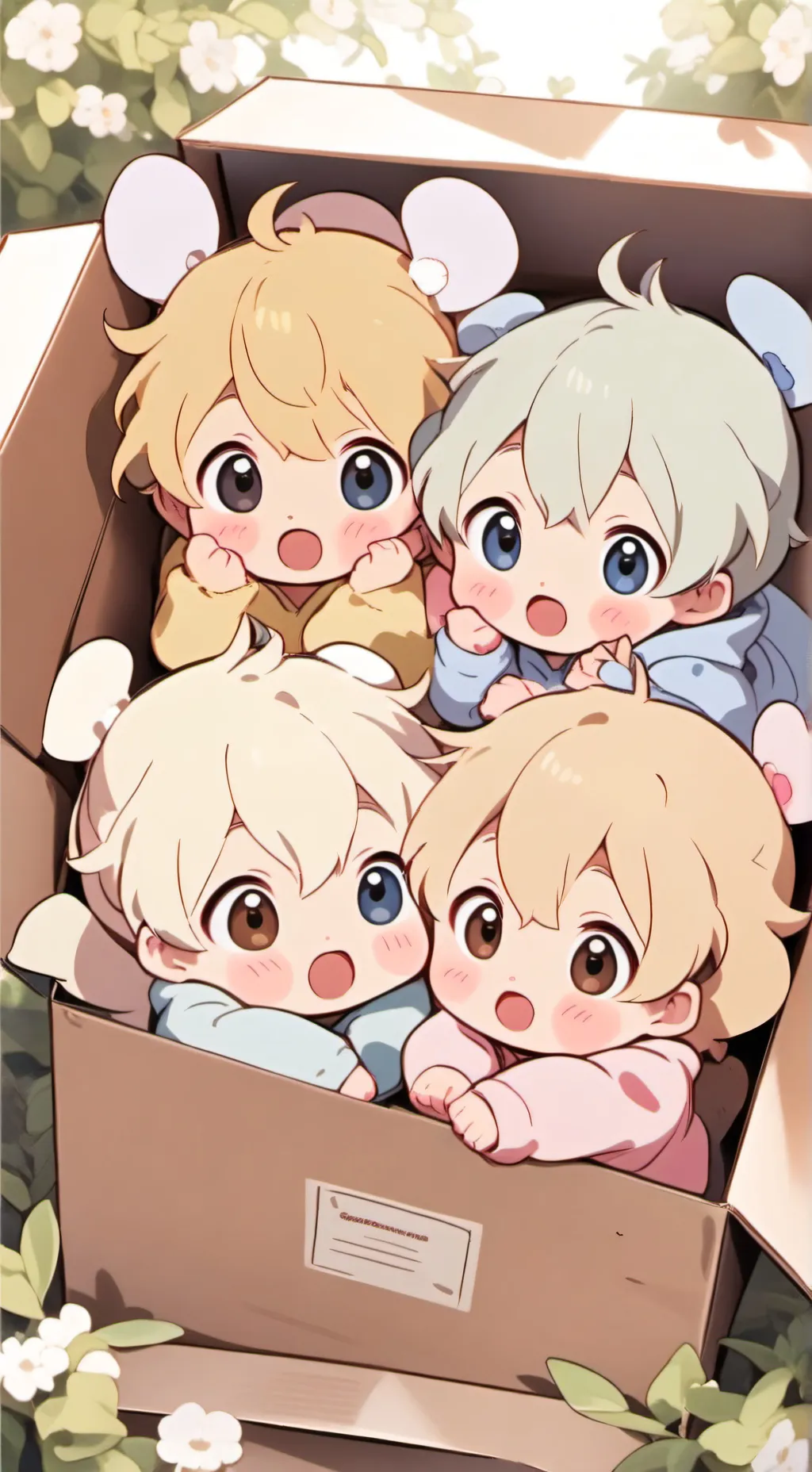 ai character: Box babies!  background