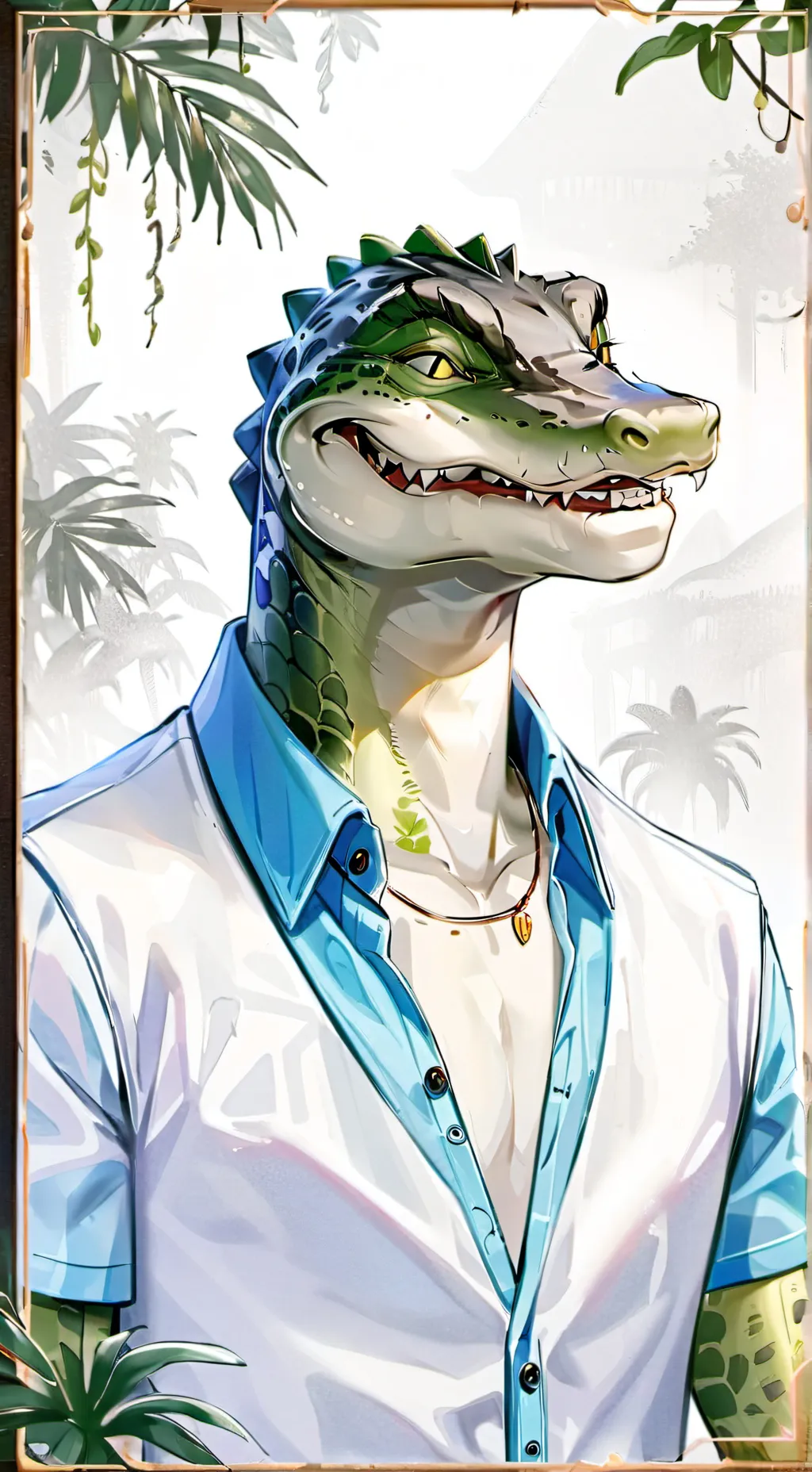 ai character: Alistair gator ￼ background