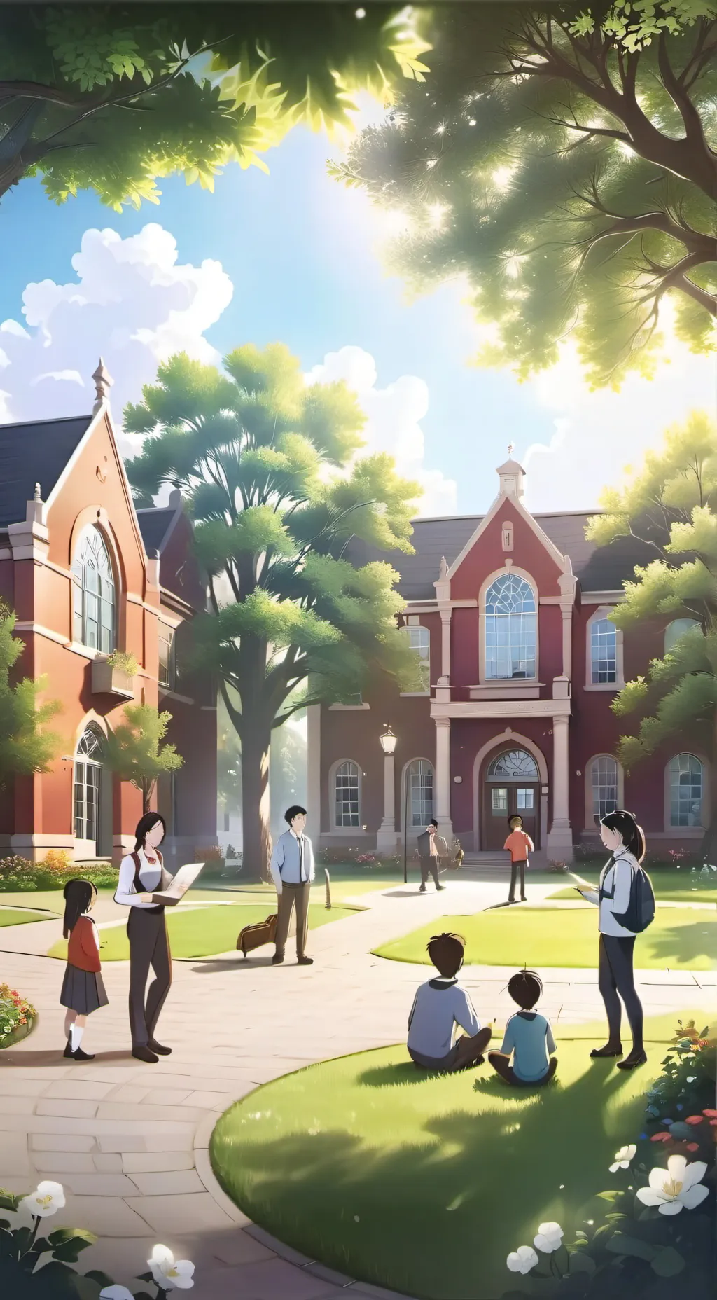 ai character: Tu escuela background