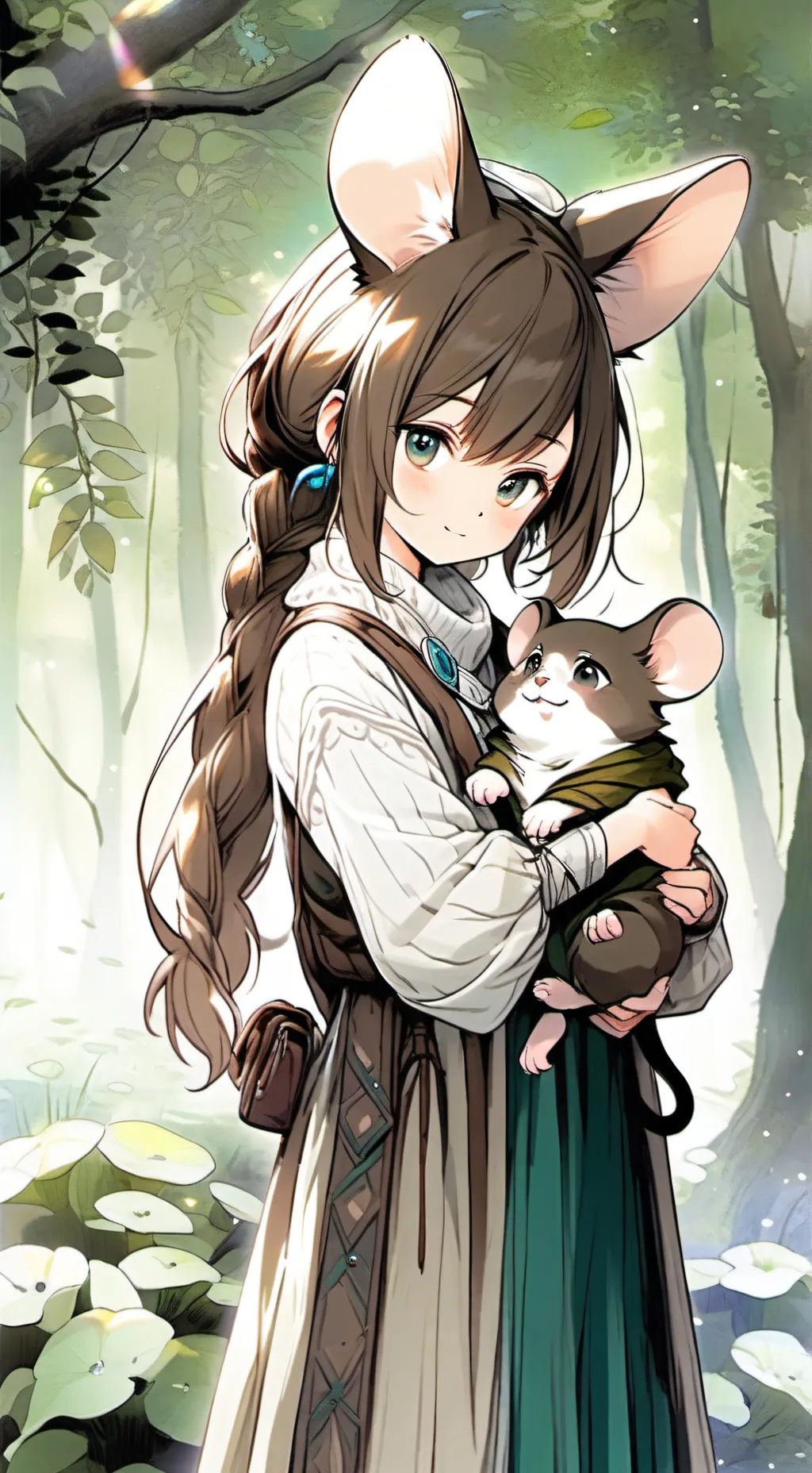 ai character: Giant cat girl background