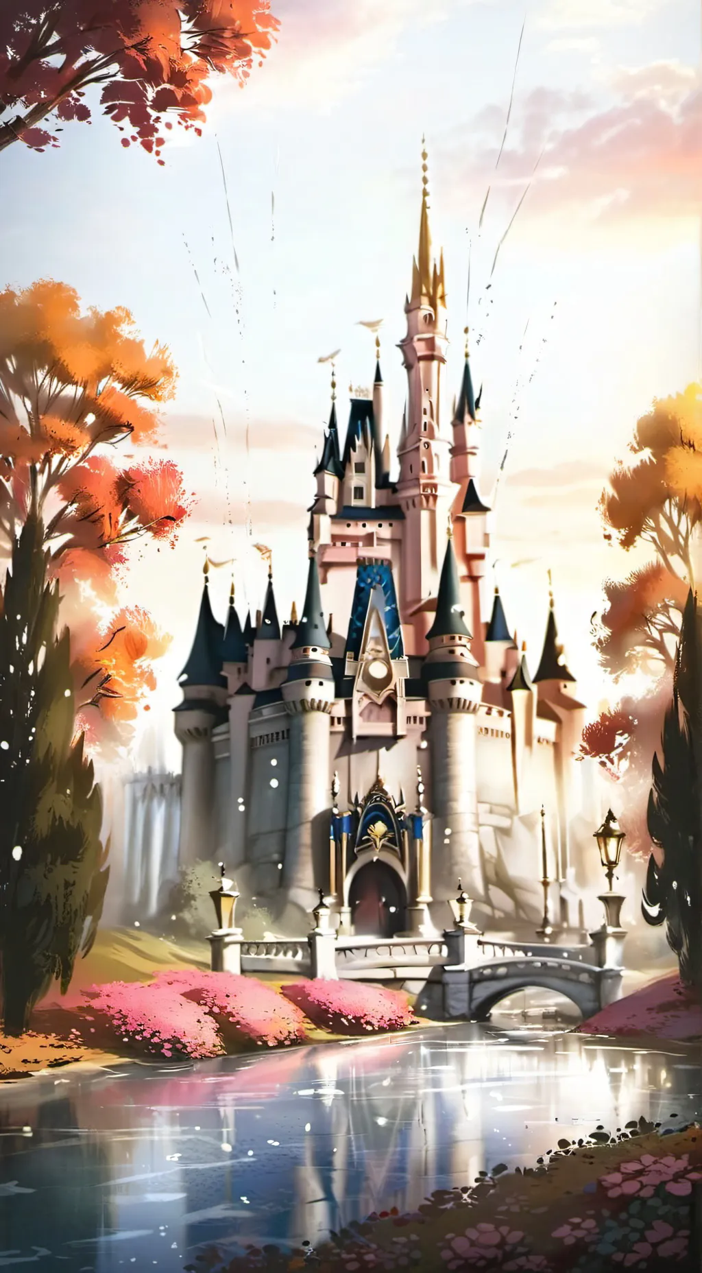 ai character: BFDI Disney World background