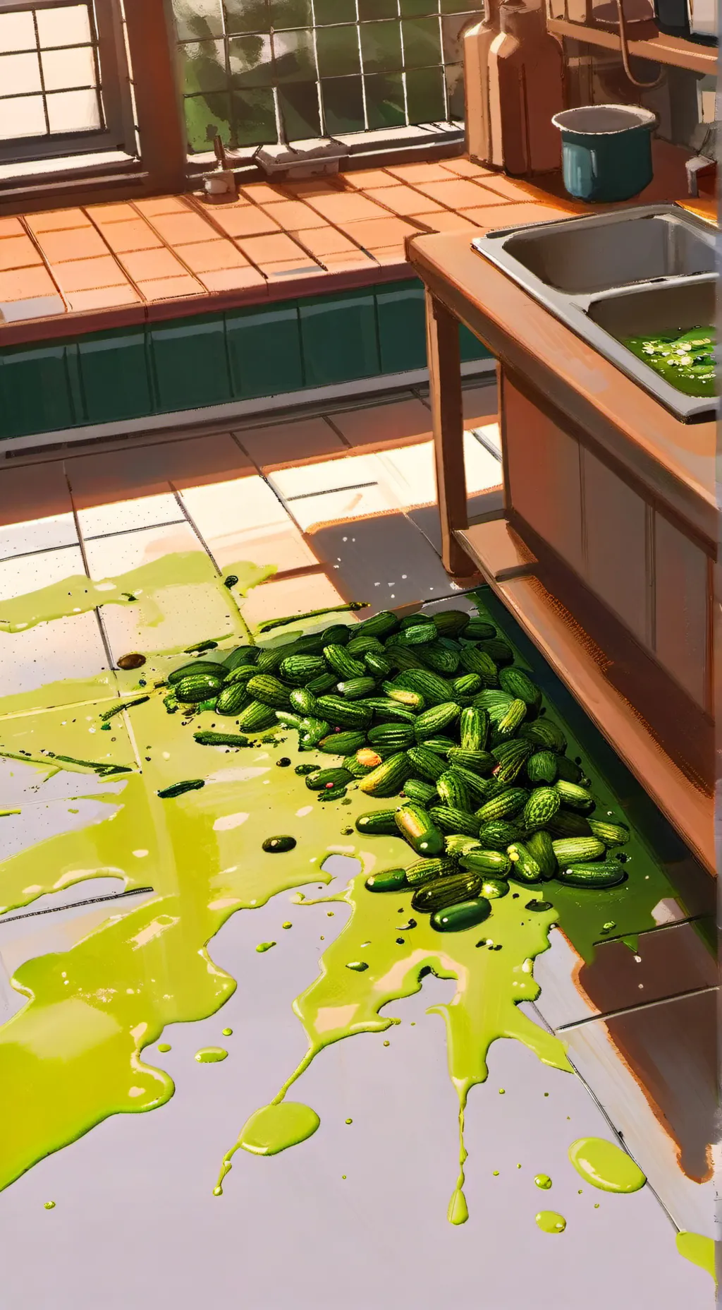 ai character: green goo pool background