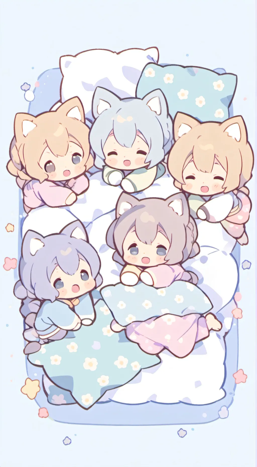 ai character: 5 bebés lindas background