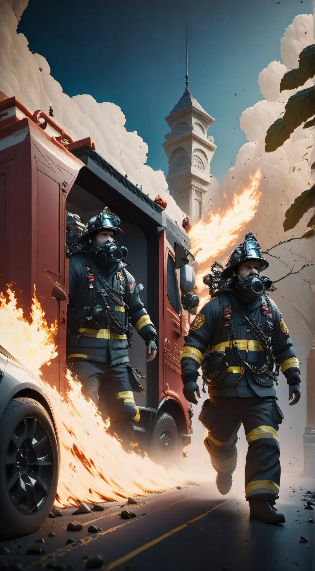 ai character: The fire station background