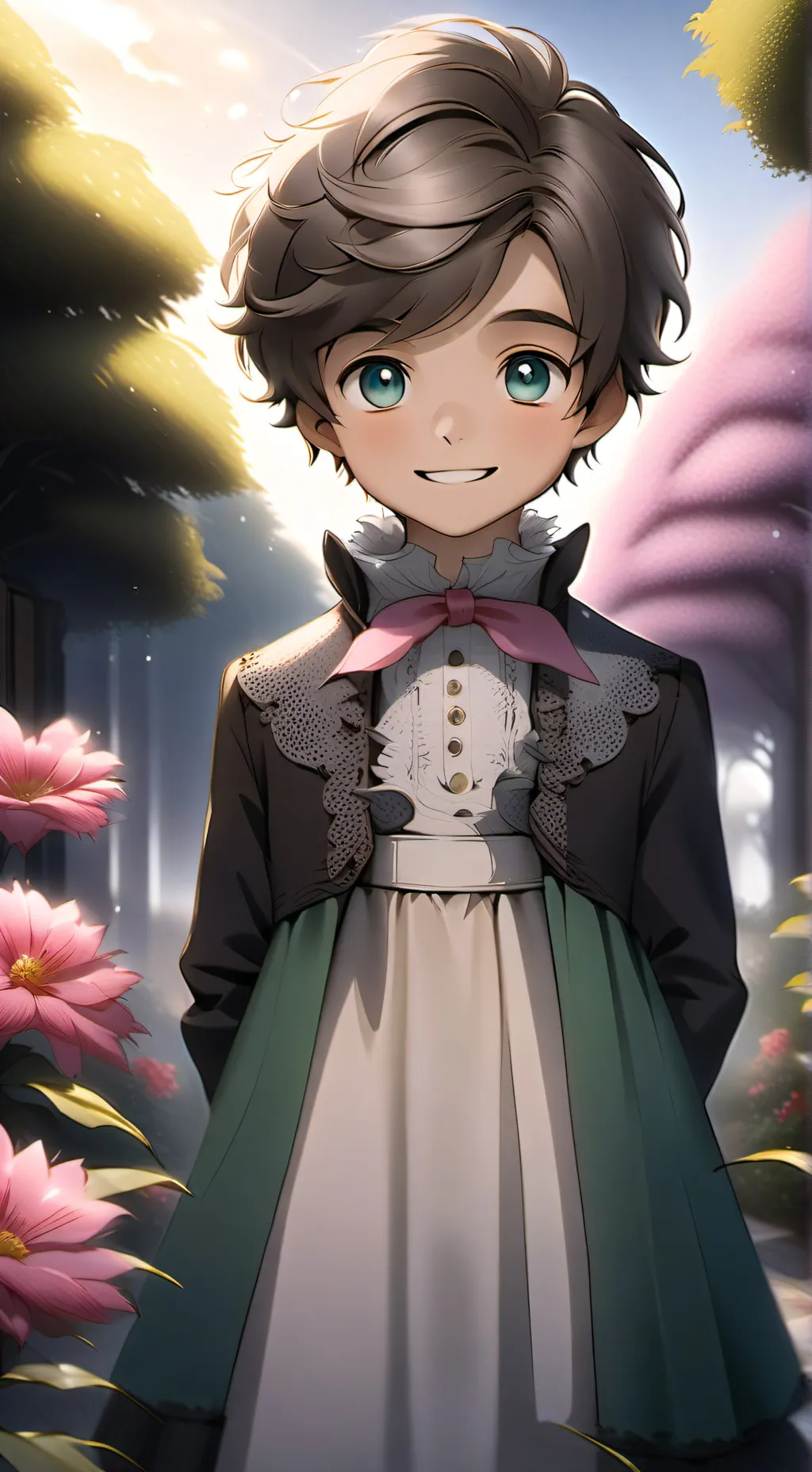 ai character: boy baby out fit background