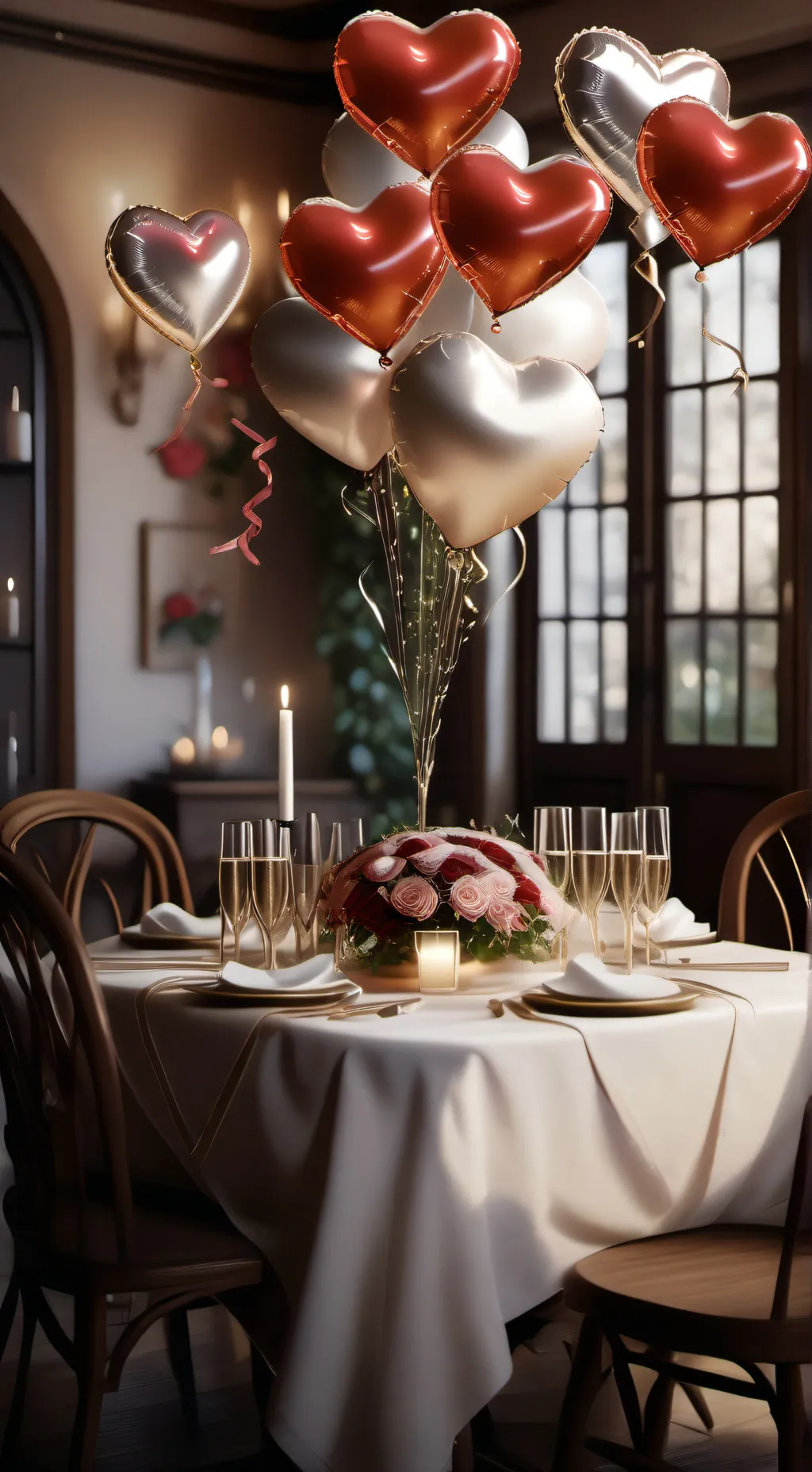 ai character: Valentines date  background