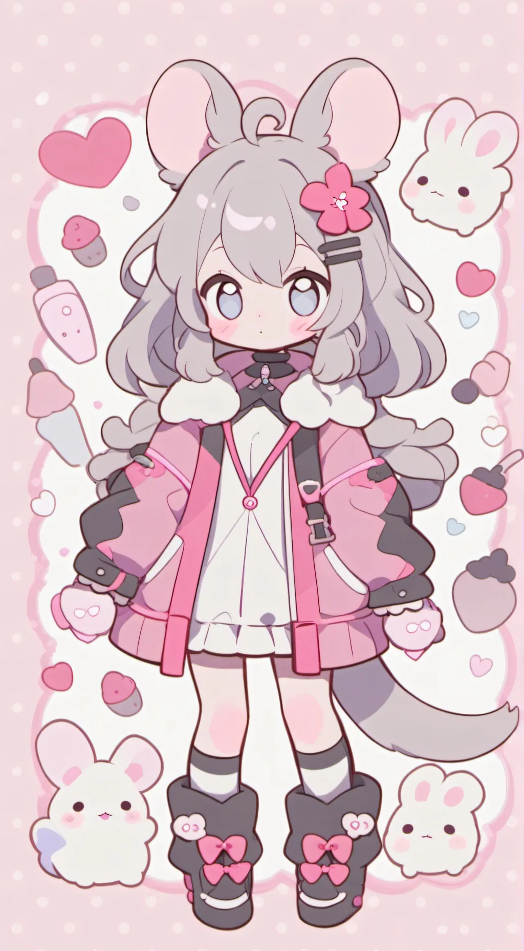 ai character: CHINCHILLA SQUISH background