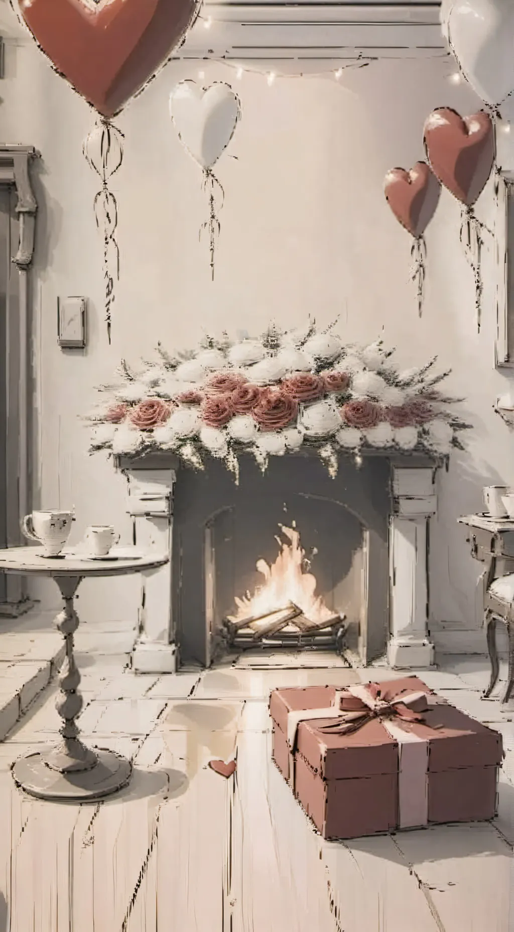 ai character: Valentines date  background