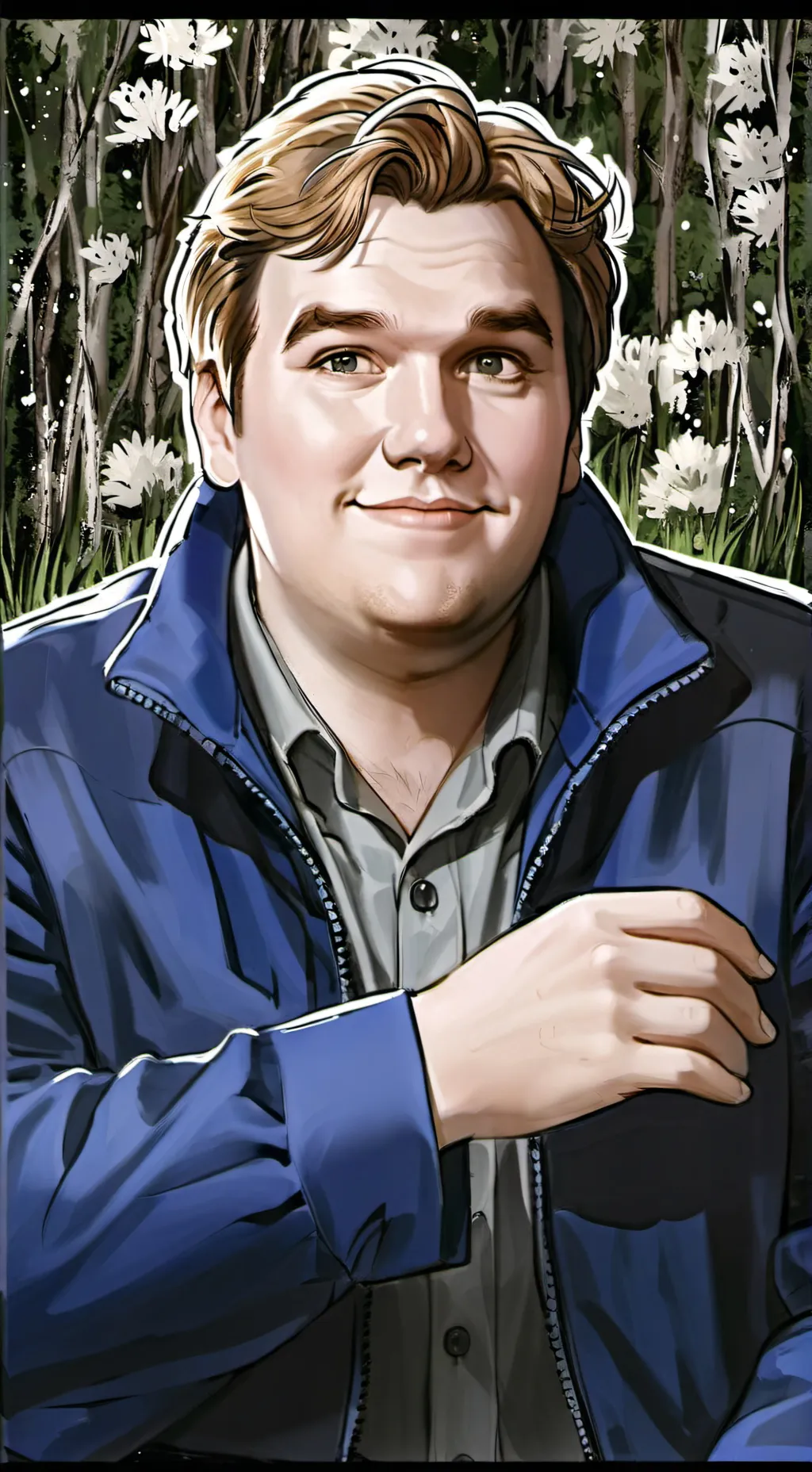 ai character: John Candy background