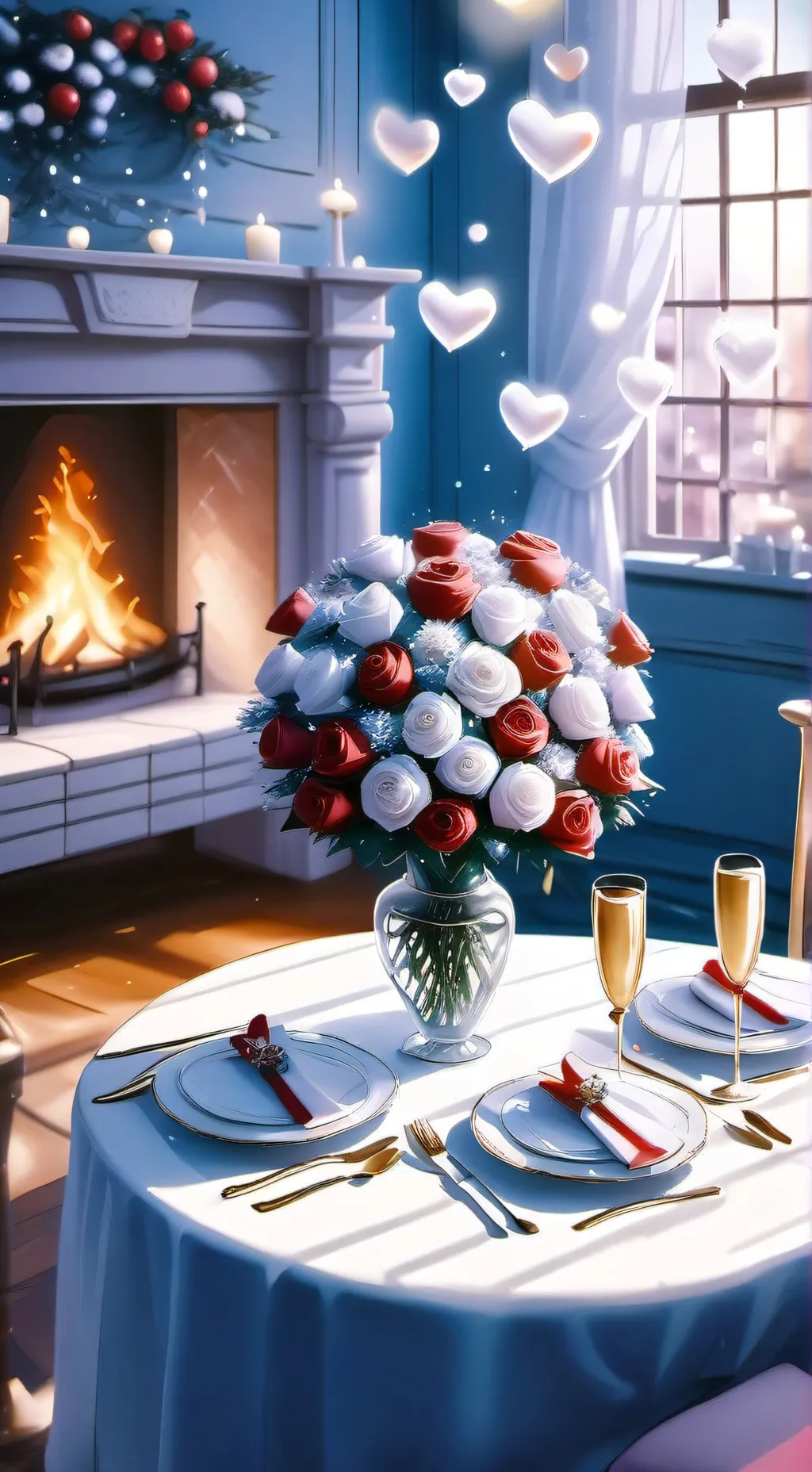 ai character: Valentines date  background