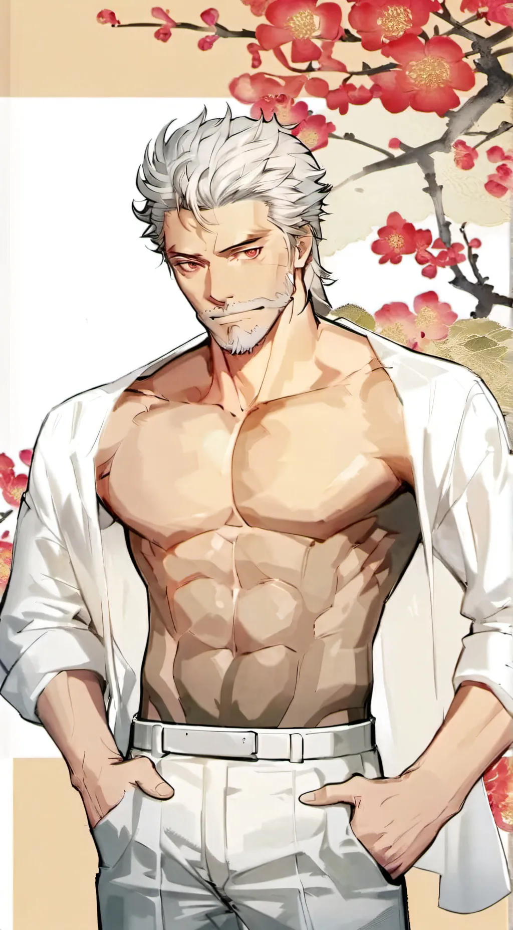 ai character: Step grandpa clove background