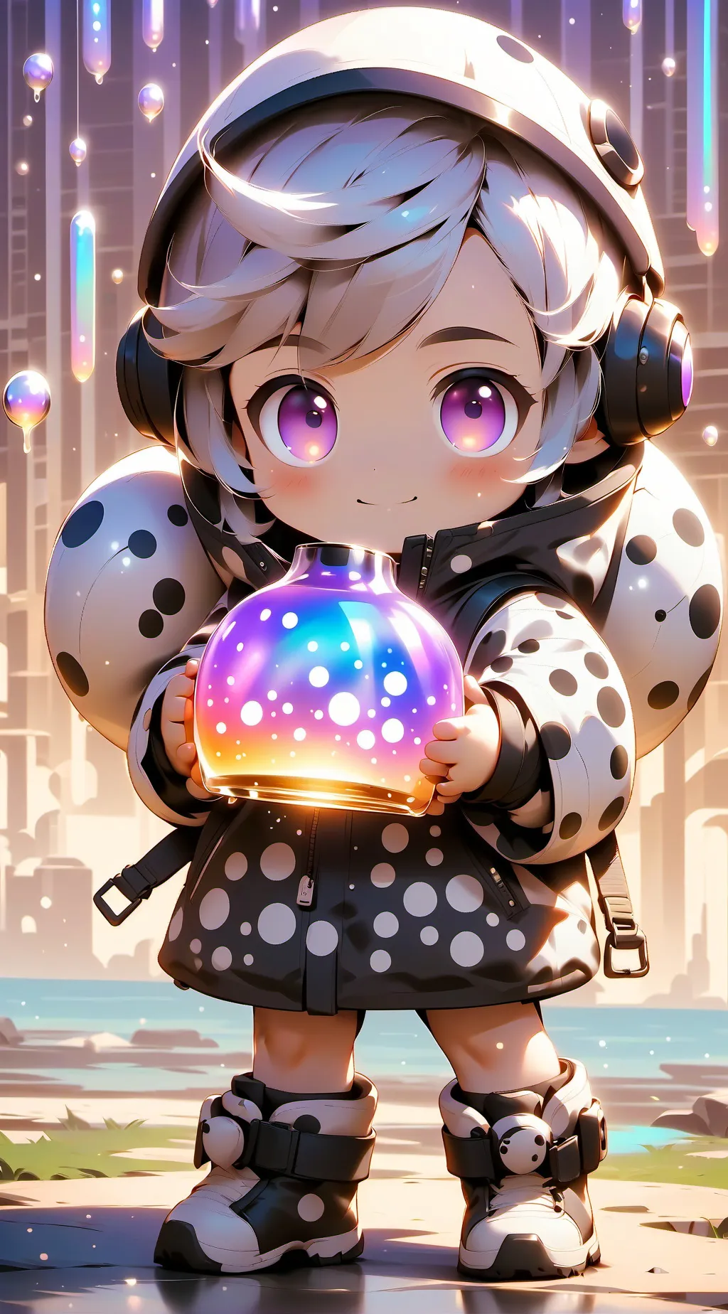 ai character: Dots background