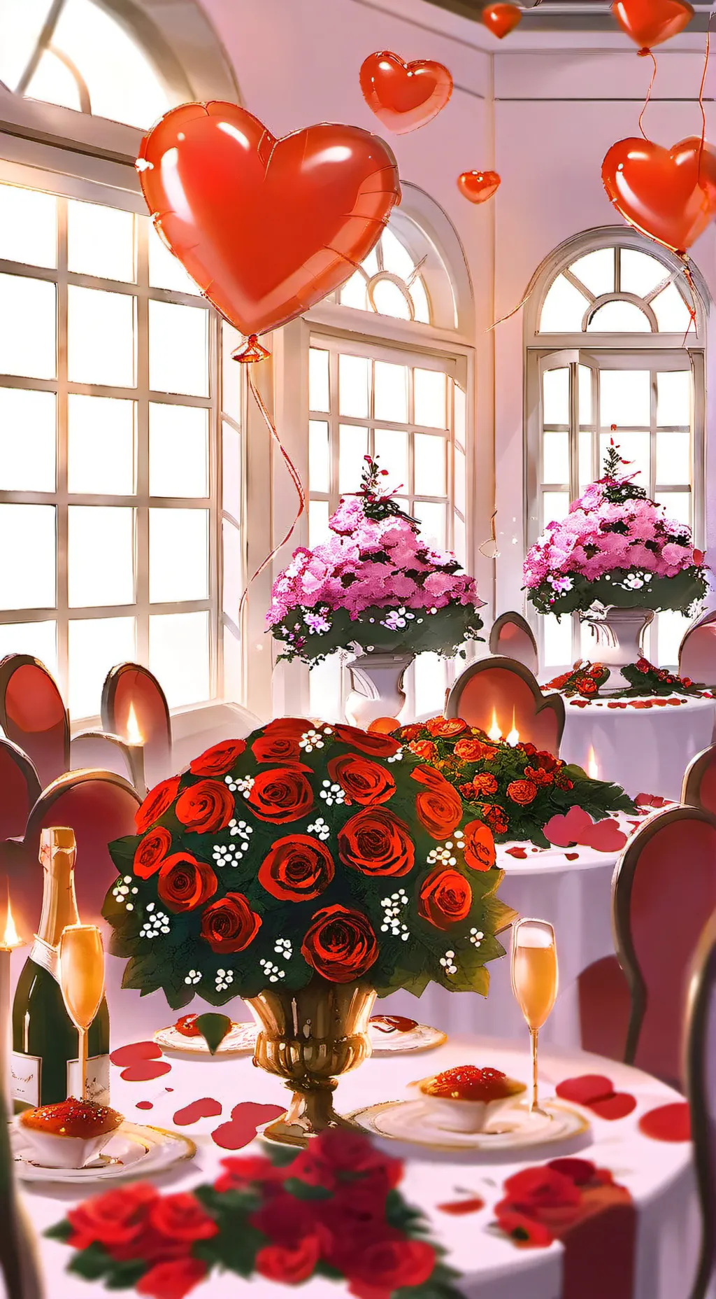 ai character: Valentines date  background